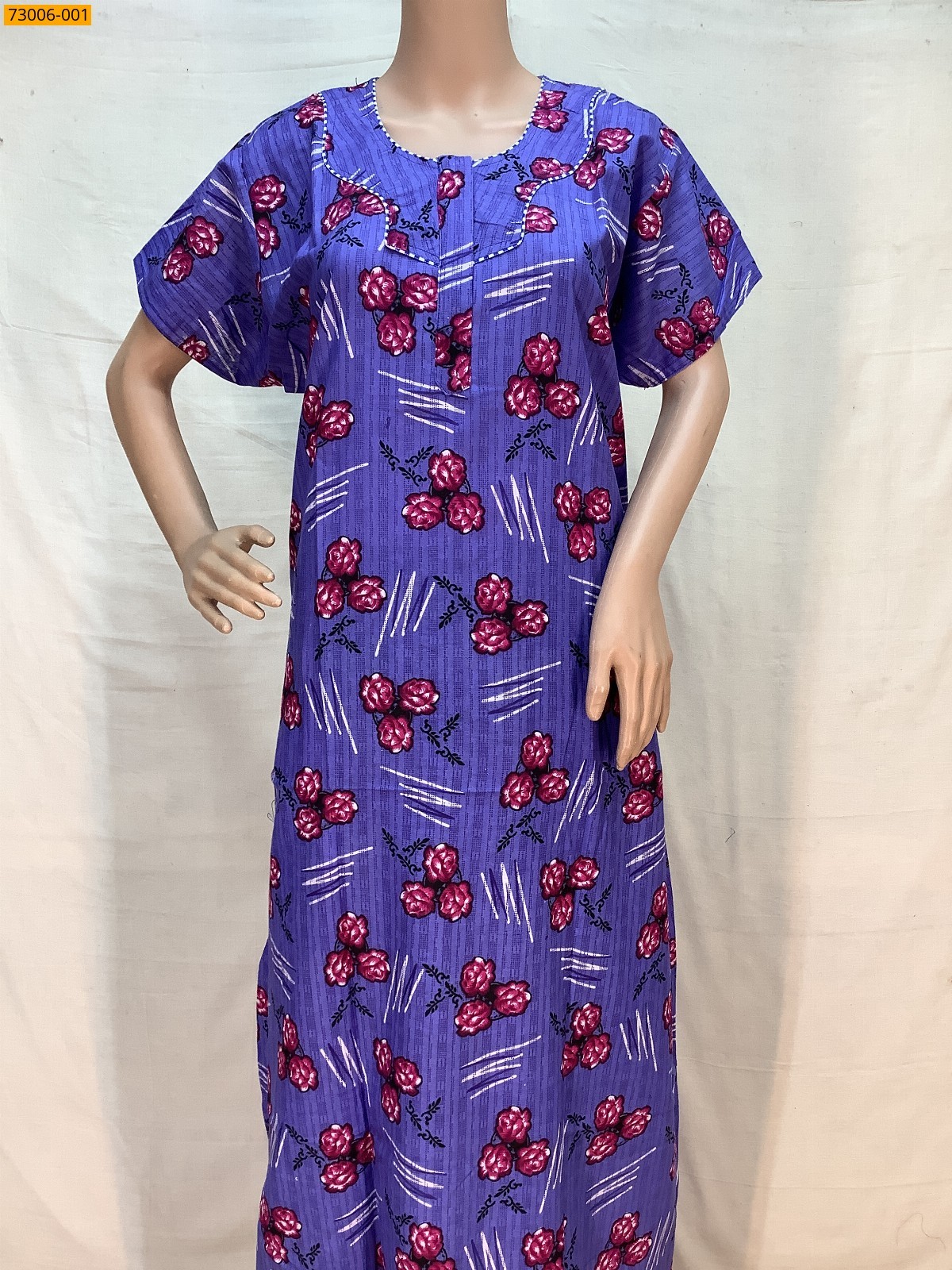 Lavender Cotton Printed Galaxy Nighty