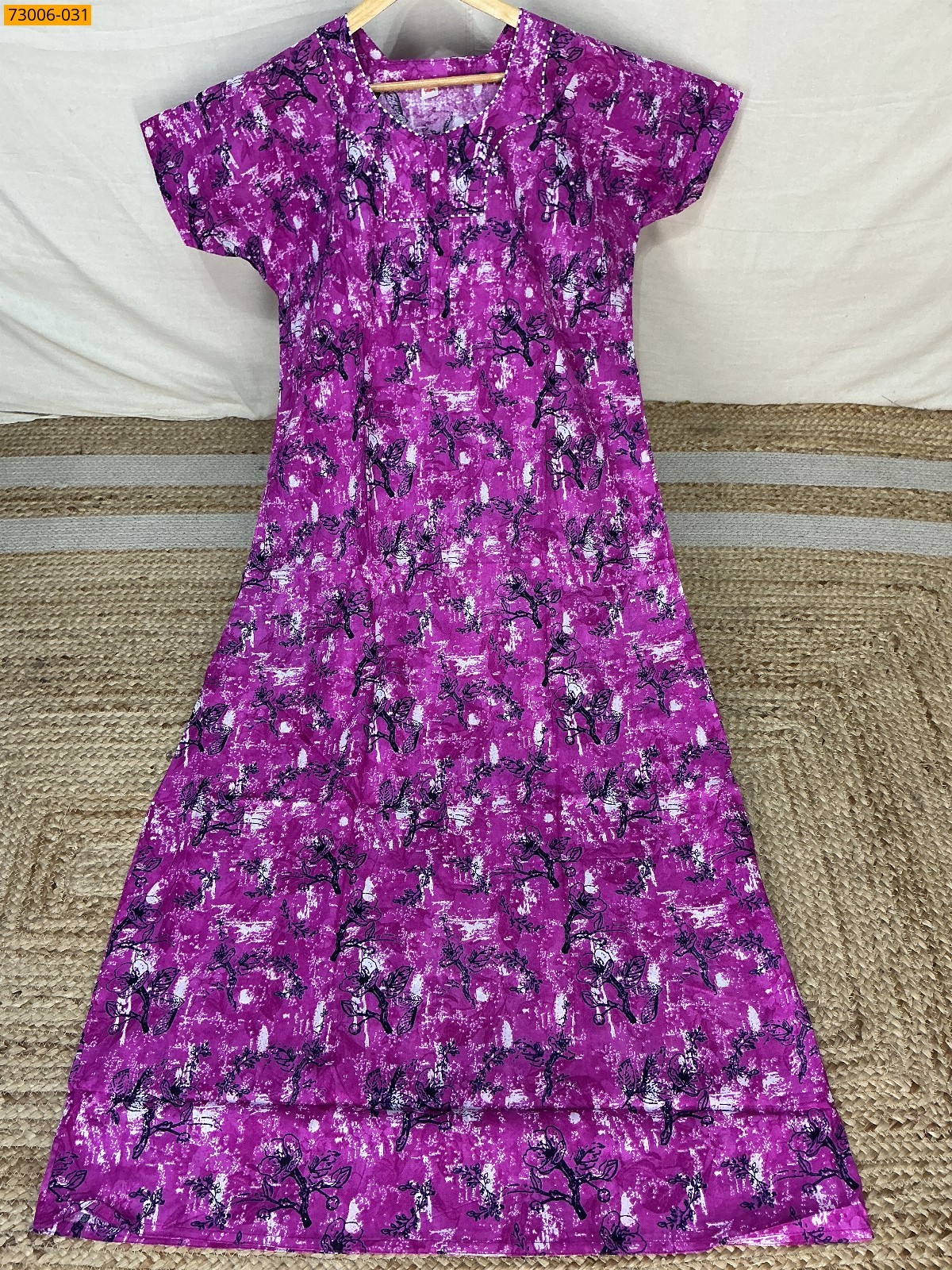 Rose Cotton Printed Galaxy Nighty