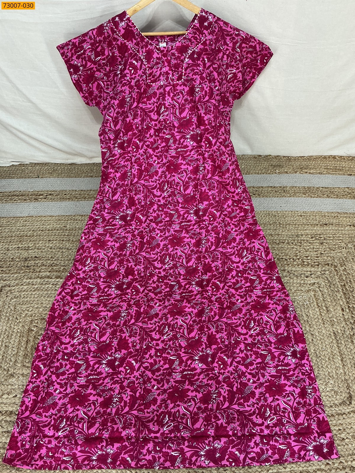 Rose Cotton Printed Galaxy Nighty