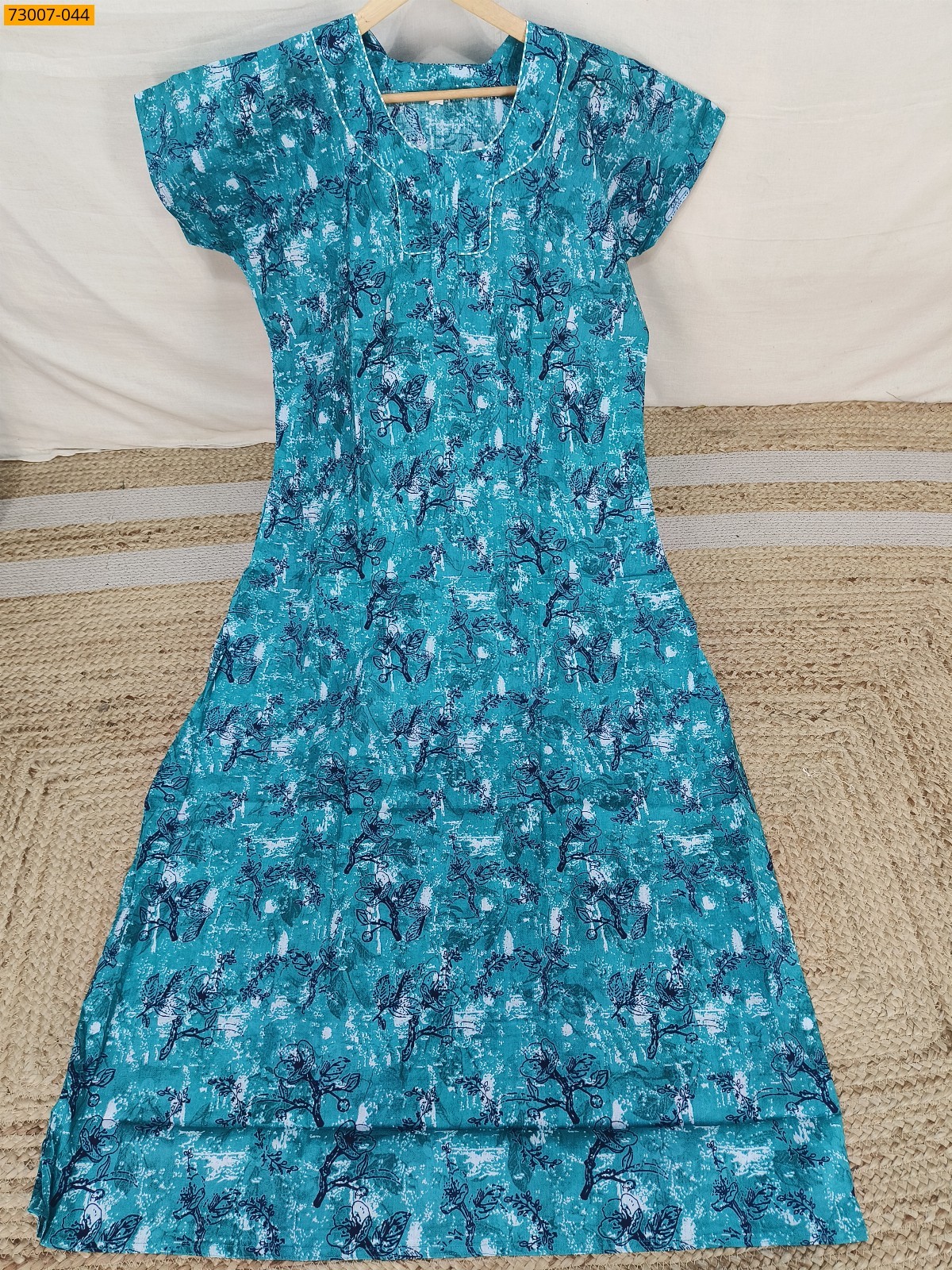 Rama Green Cotton Printed Galaxy Nighty