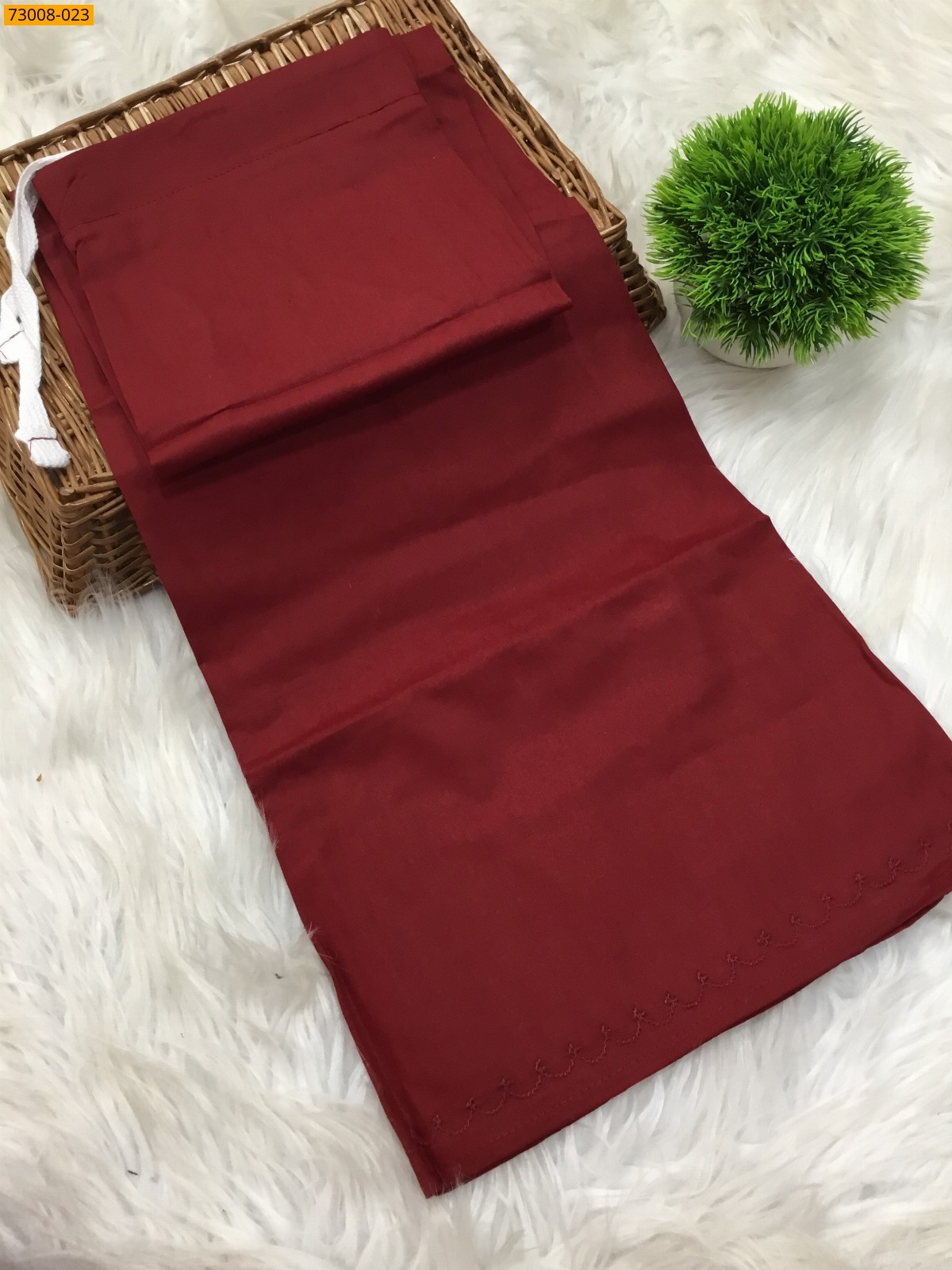 Maroon Hansa cotton inskirt- 7 part