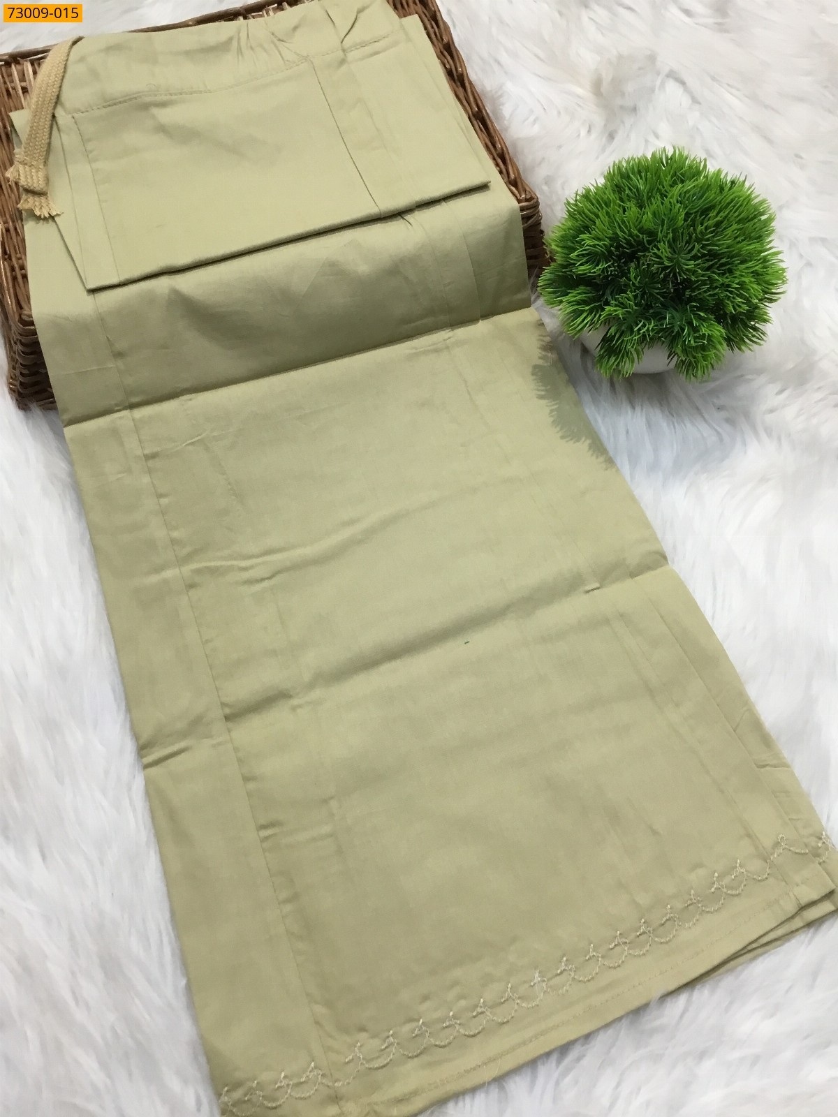 Olive Green Hansa cotton inskirt- 8 part