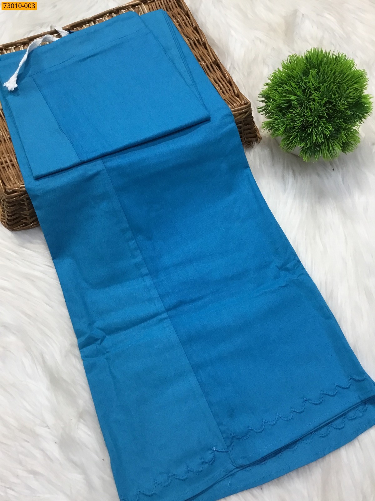 Blue Mangai Cotton Inskirt 7 Part