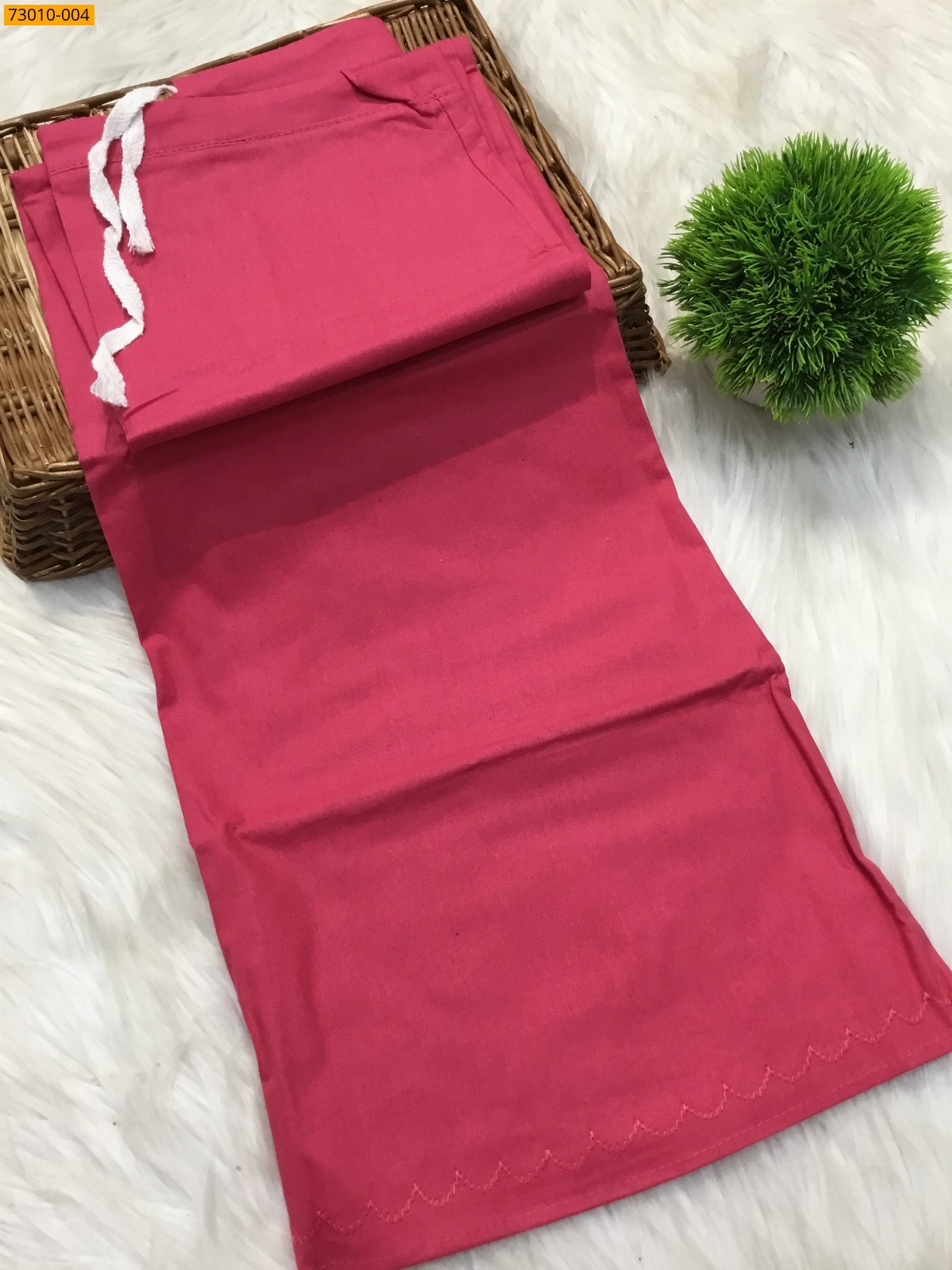 Pink Mangai Cotton Inskirt 7 Part