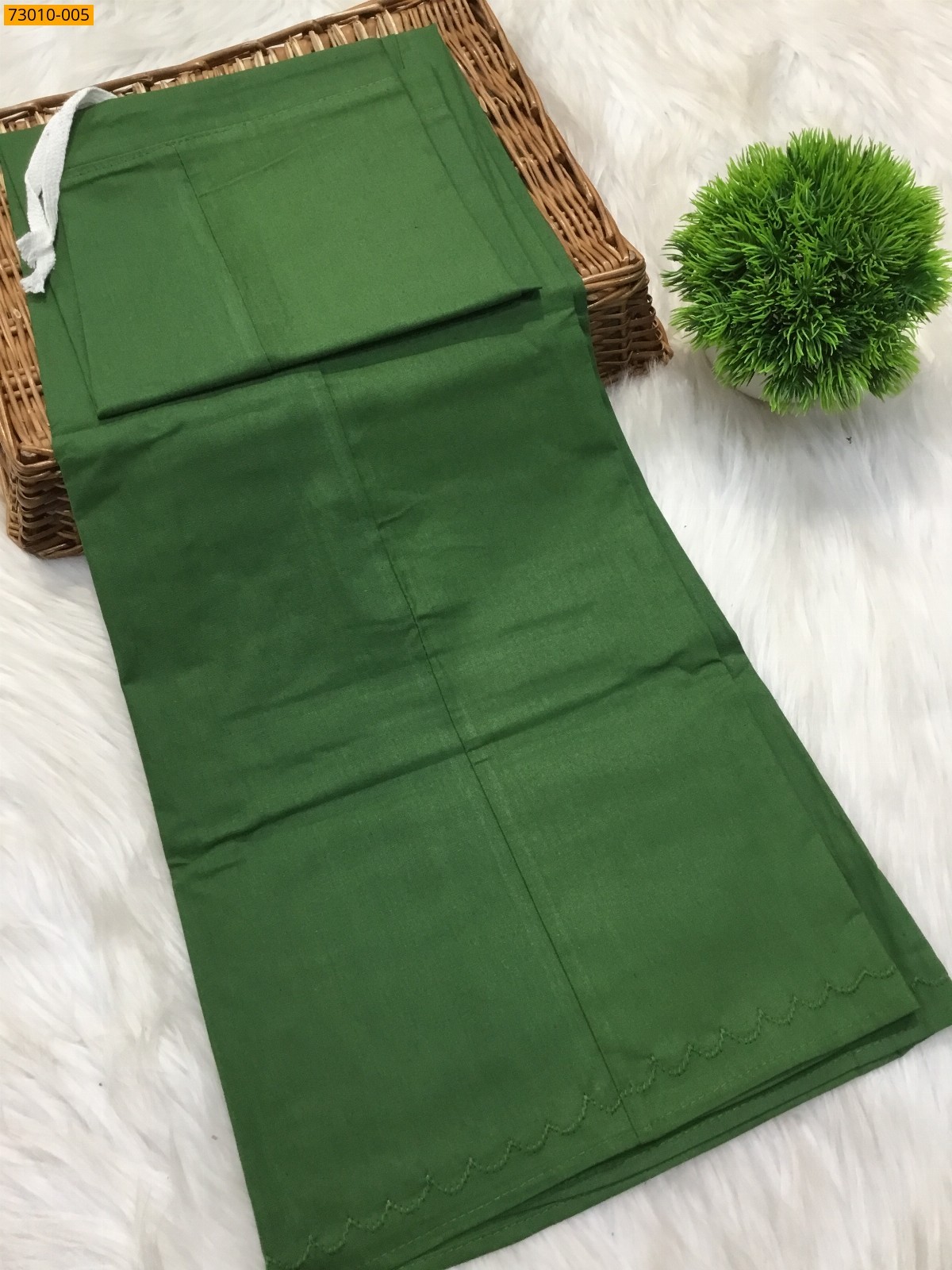 Dark Green Mangai Cotton Inskirt 7 Part