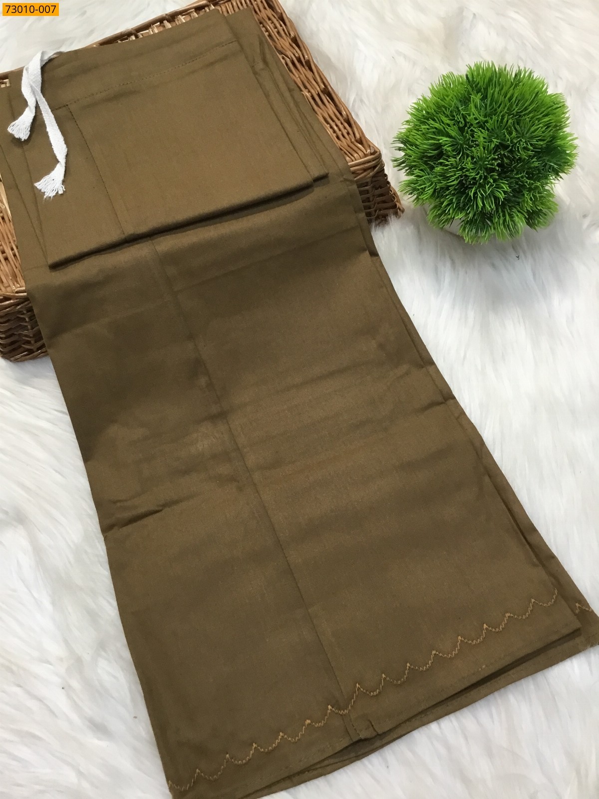Brown Mangai Cotton Inskirt 7 Part