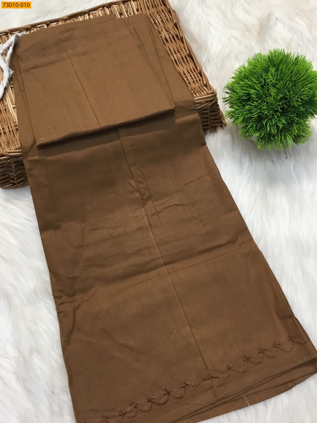 Brown Mangai Cotton Inskirt 7 Part