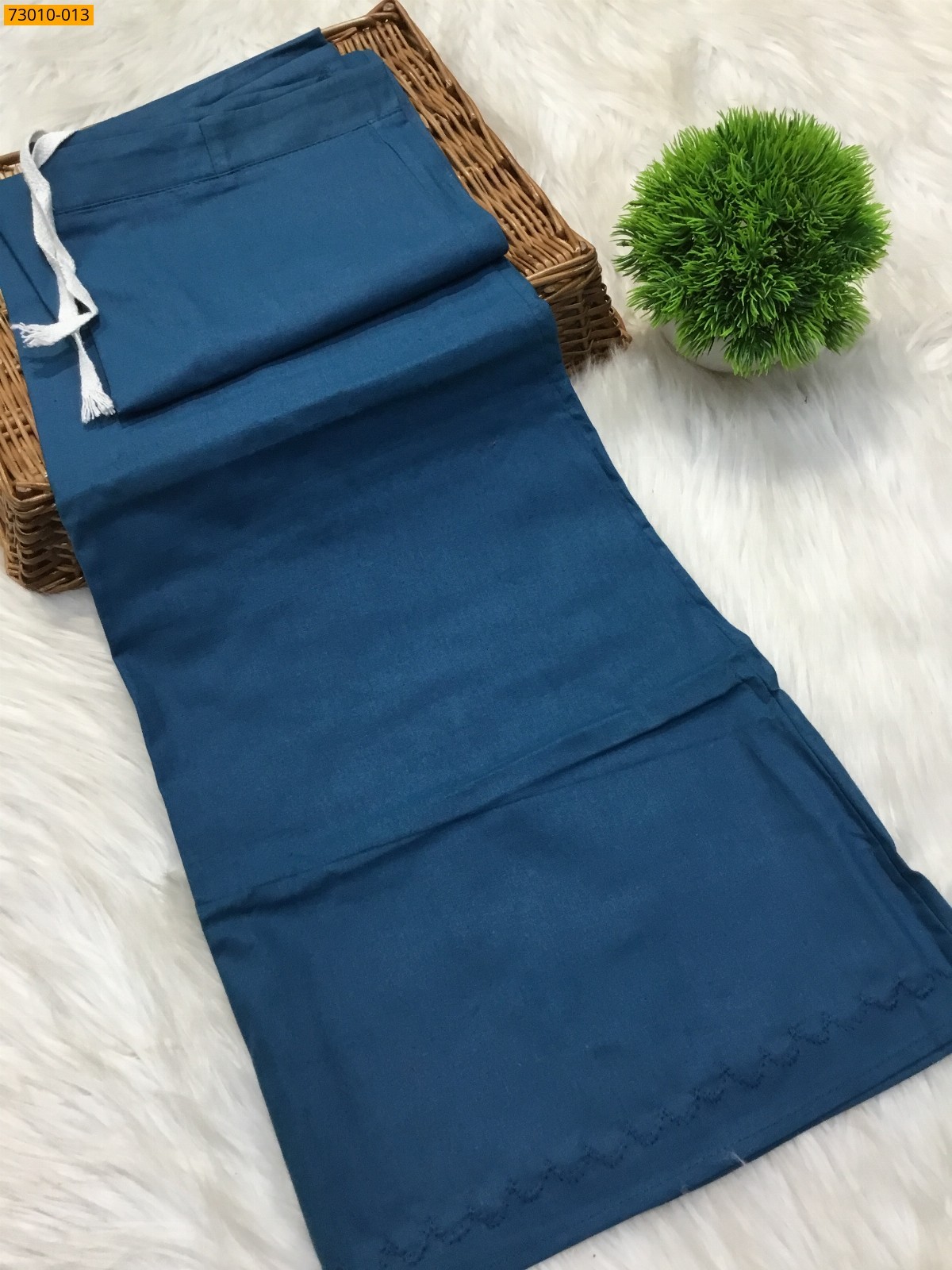 Blue Mangai Cotton Inskirt 7 Part