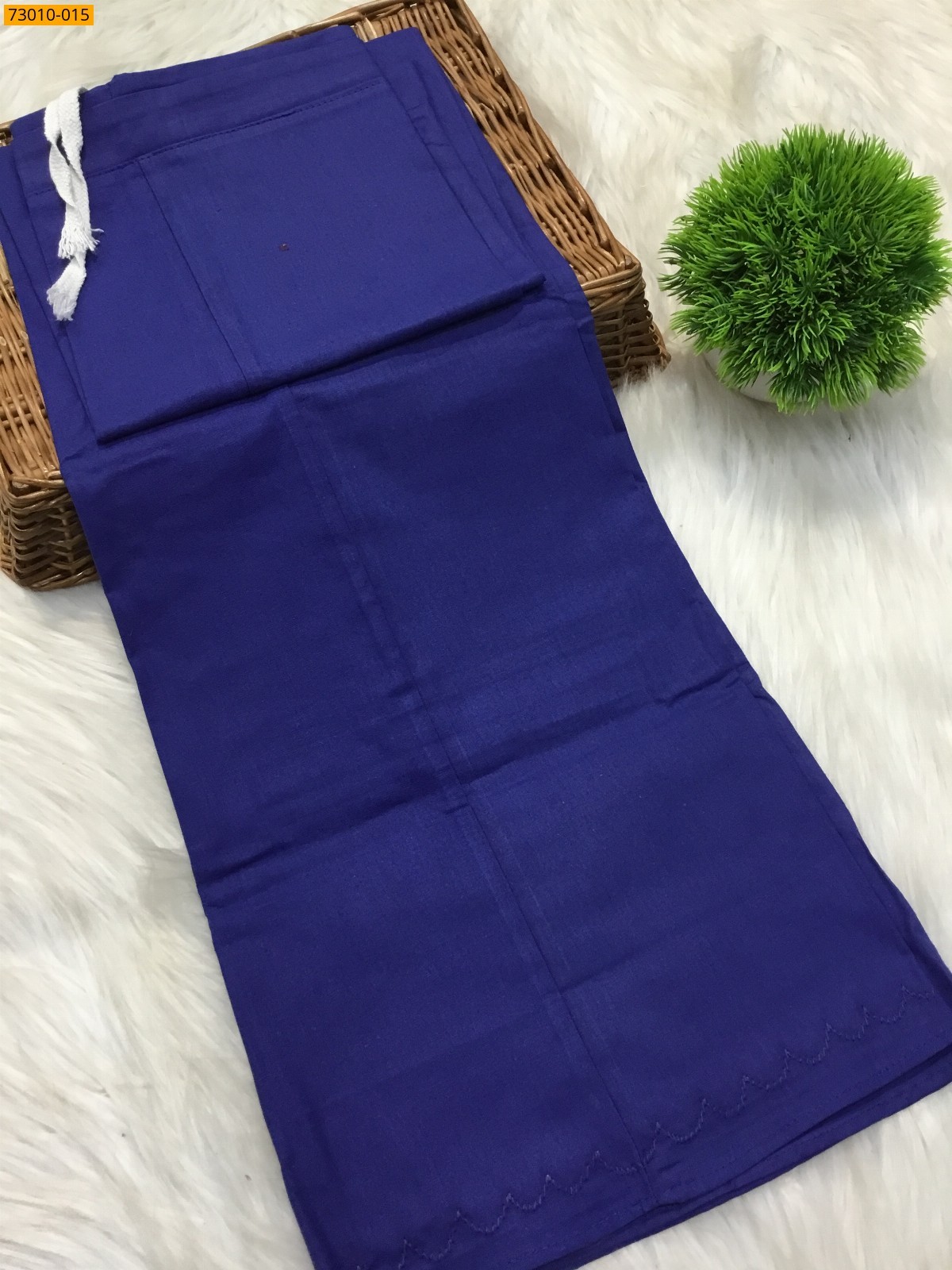Royal Blue Mangai Cotton Inskirt 7 Part