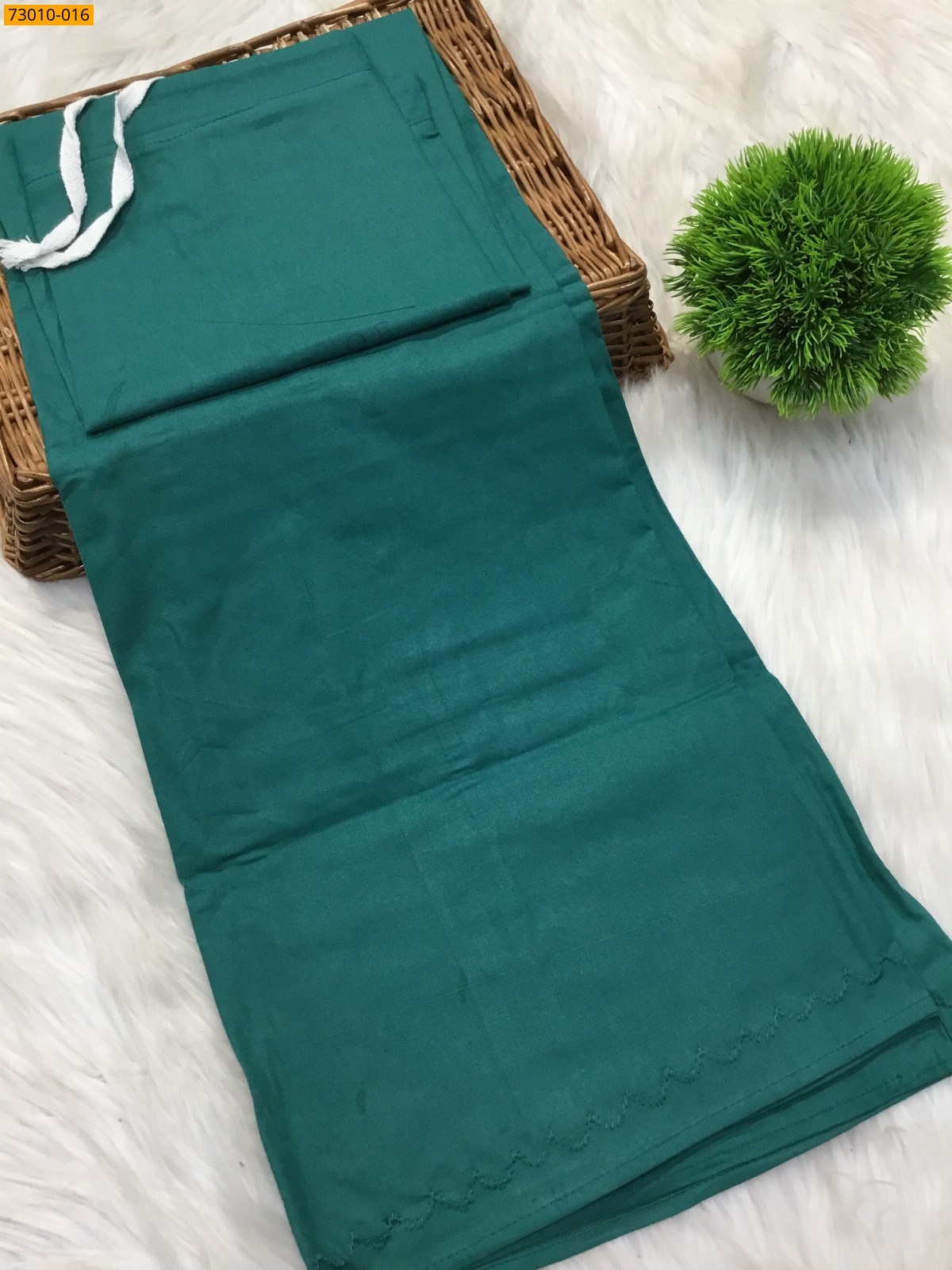 Green Mangai Cotton Inskirt 7 Part