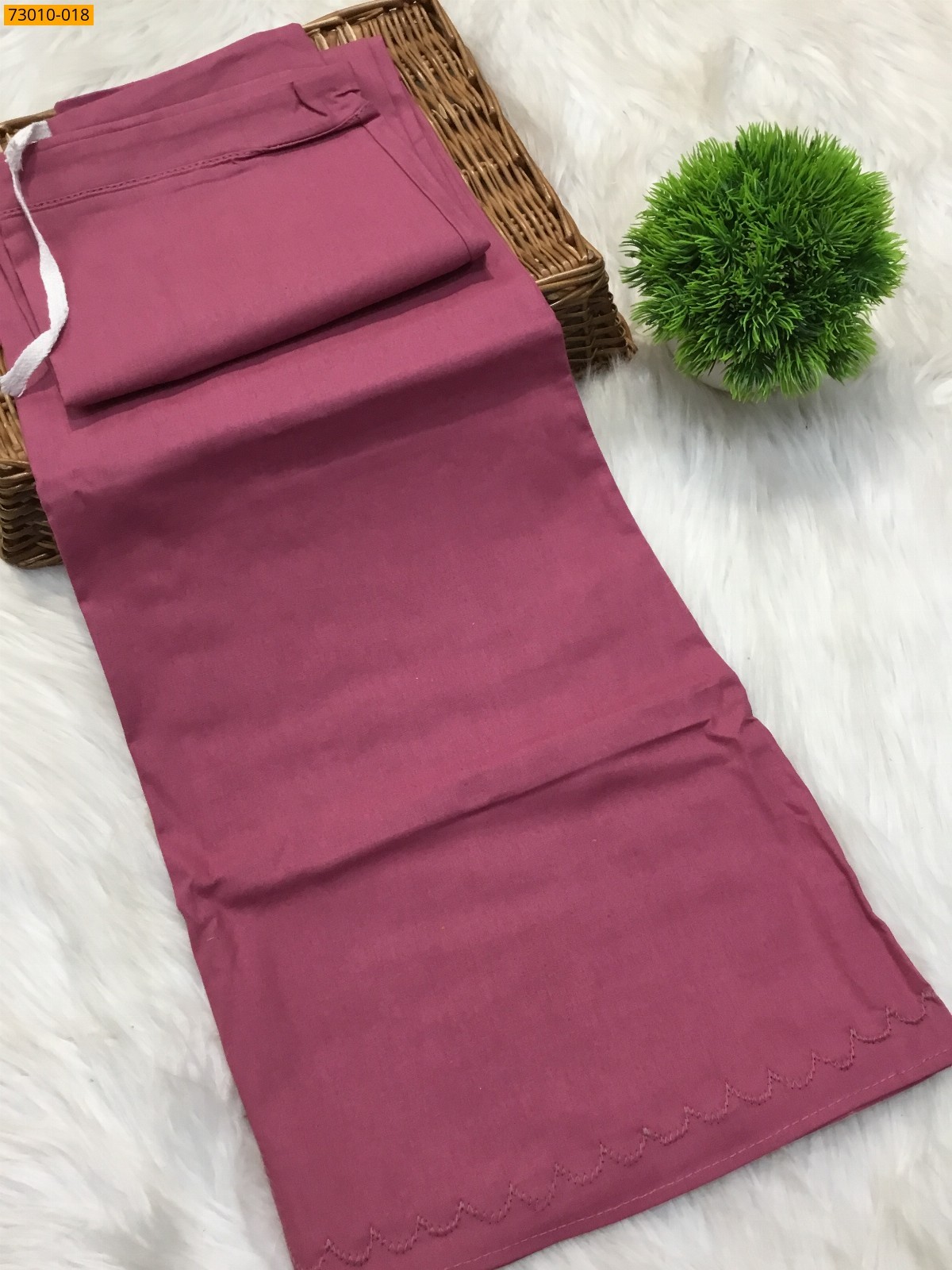 Pink Mangai Cotton Inskirt 7 Part