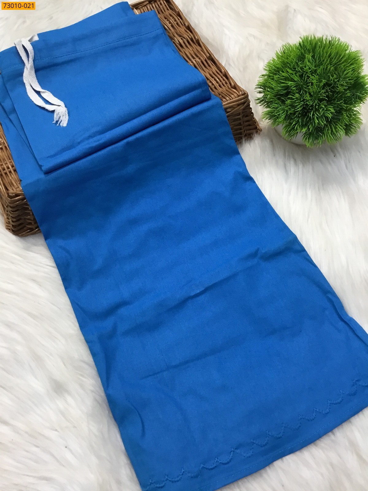 Blue Mangai Cotton Inskirt 7 Part