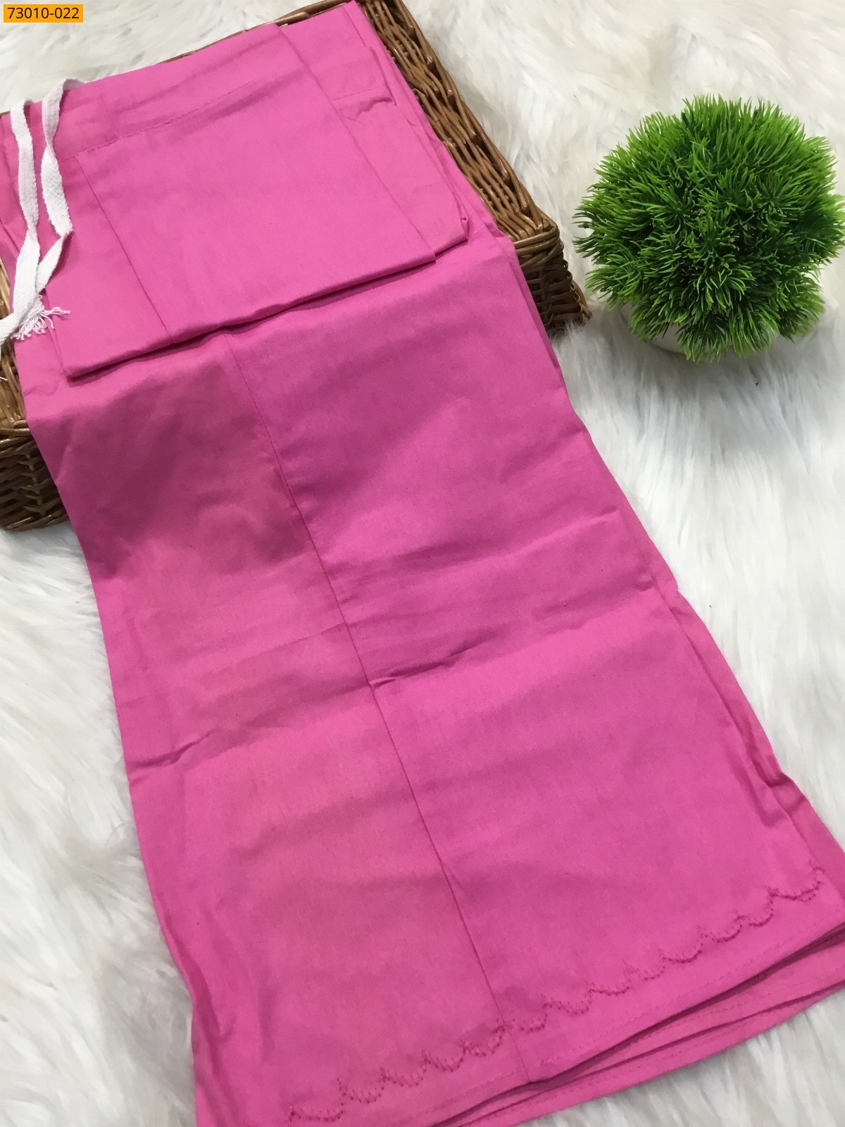 Pink Mangai Cotton Inskirt 7 Part
