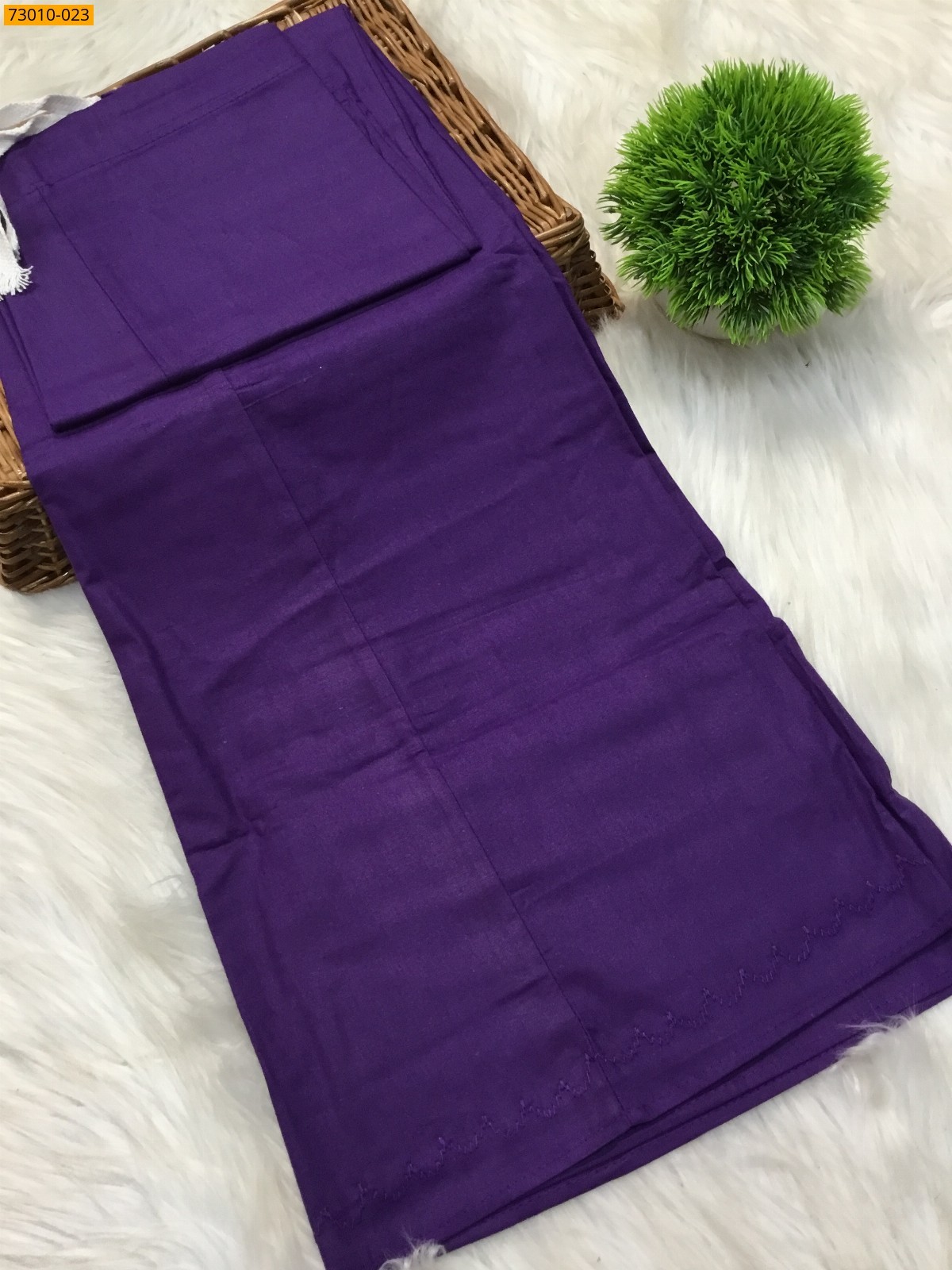 Purple Mangai Cotton Inskirt 7 Part