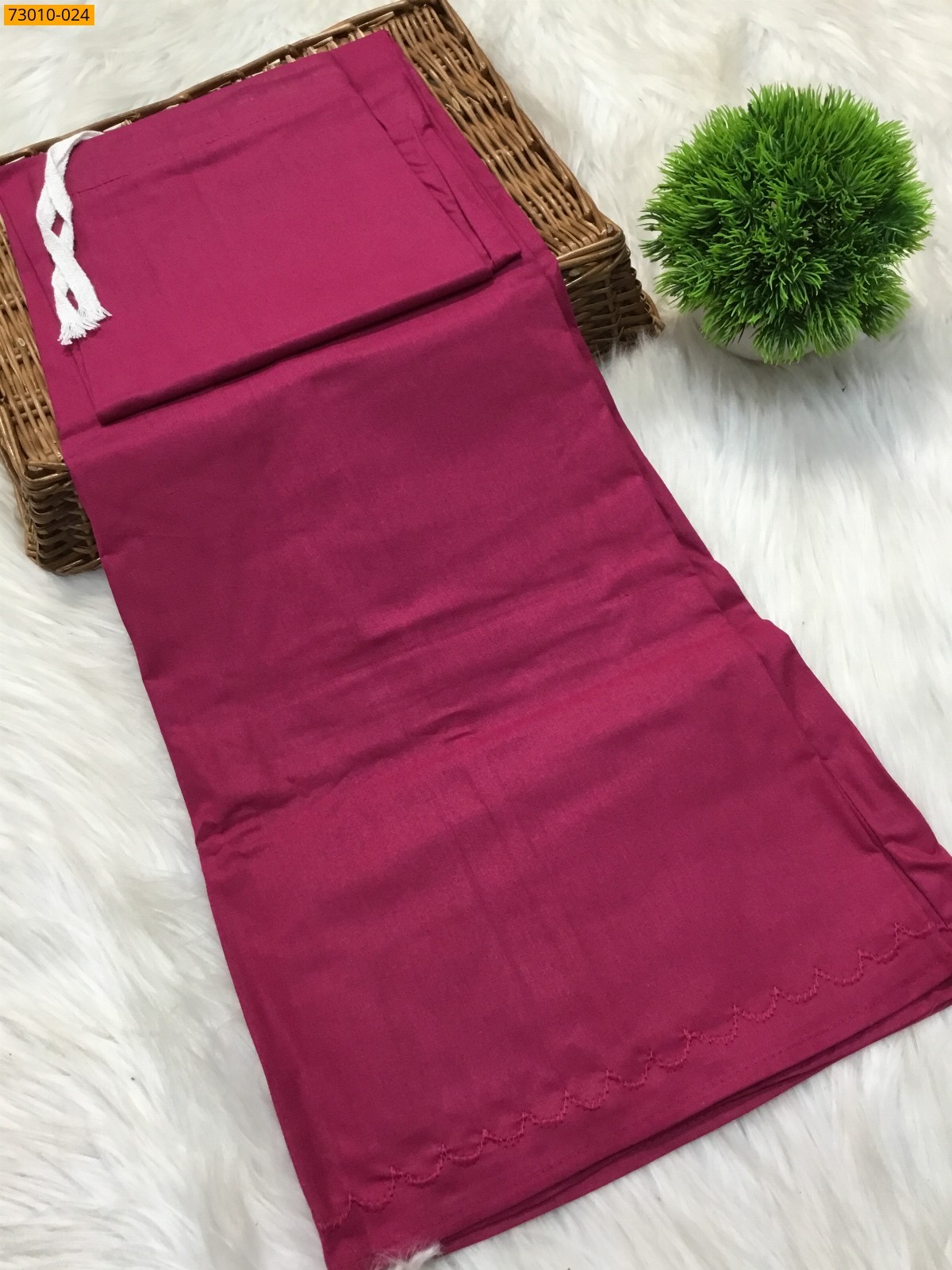 Pink Mangai Cotton Inskirt 7 Part
