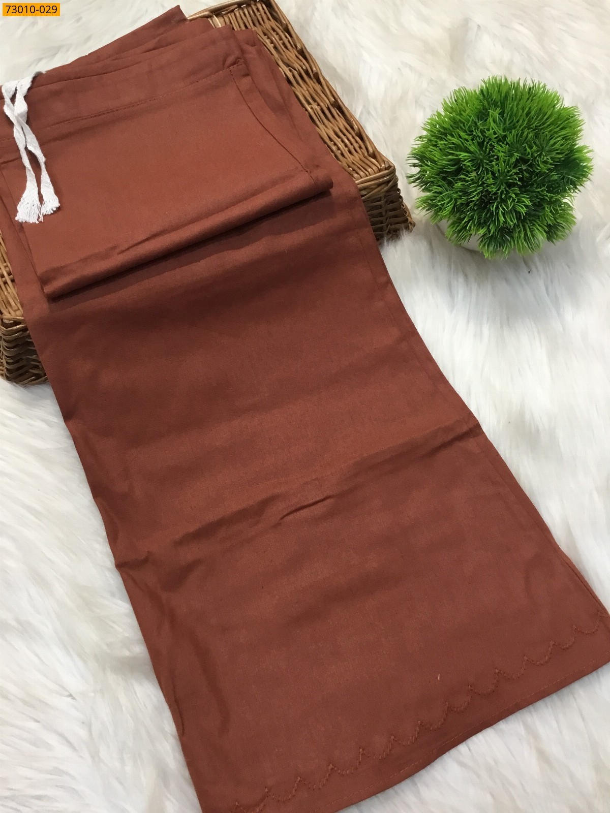 Brown Mangai Cotton Inskirt 7 Part