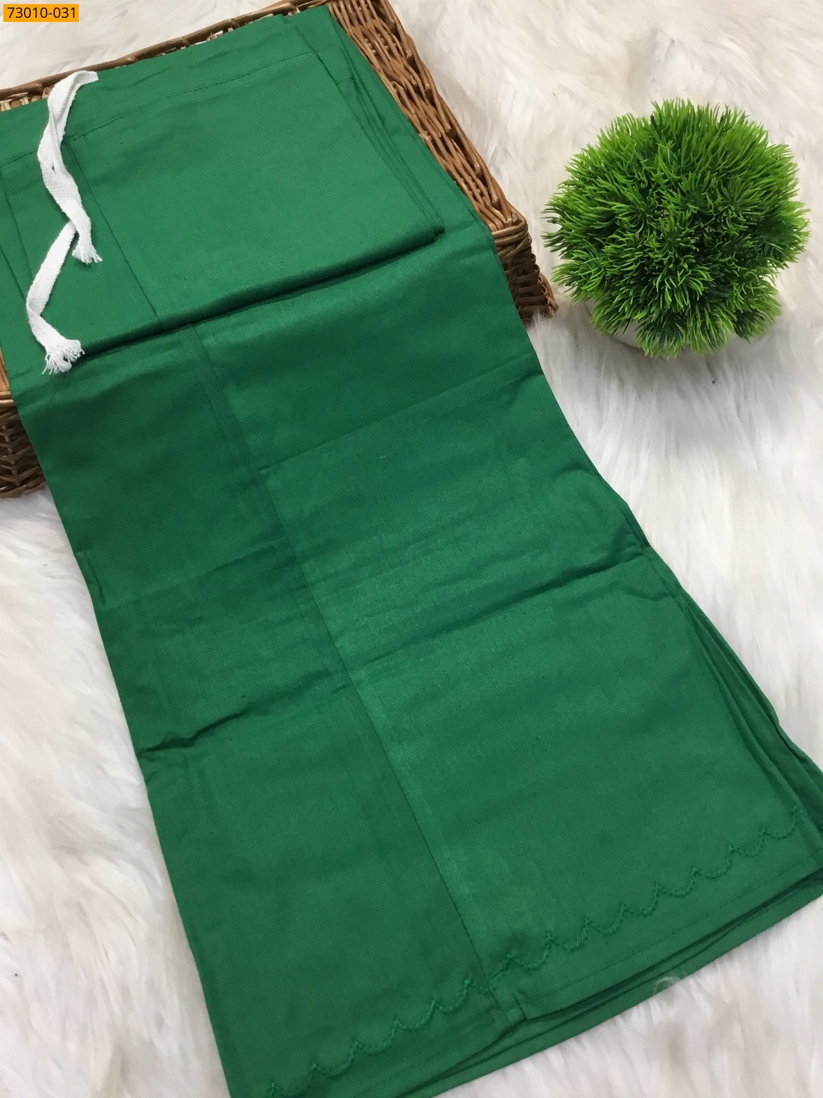 Green Mangai Cotton Inskirt 7 Part