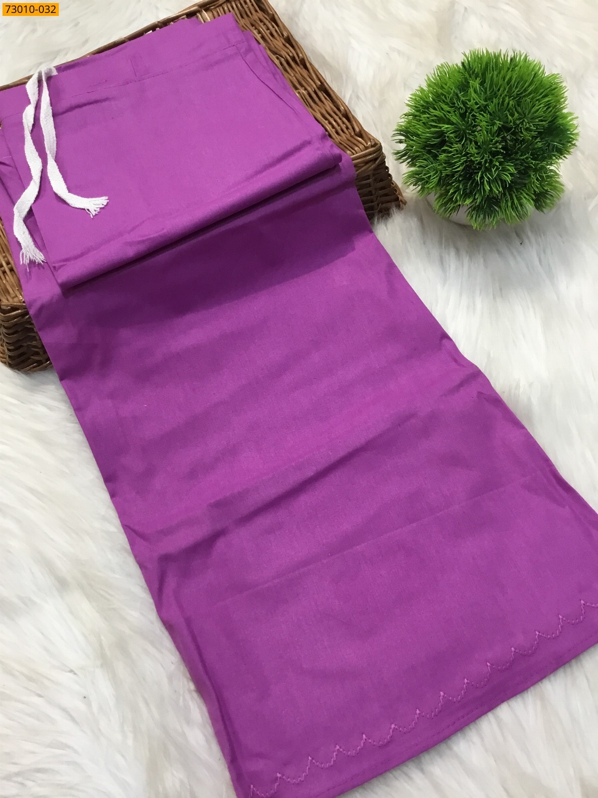 Lavender Mangai Cotton Inskirt 7 Part
