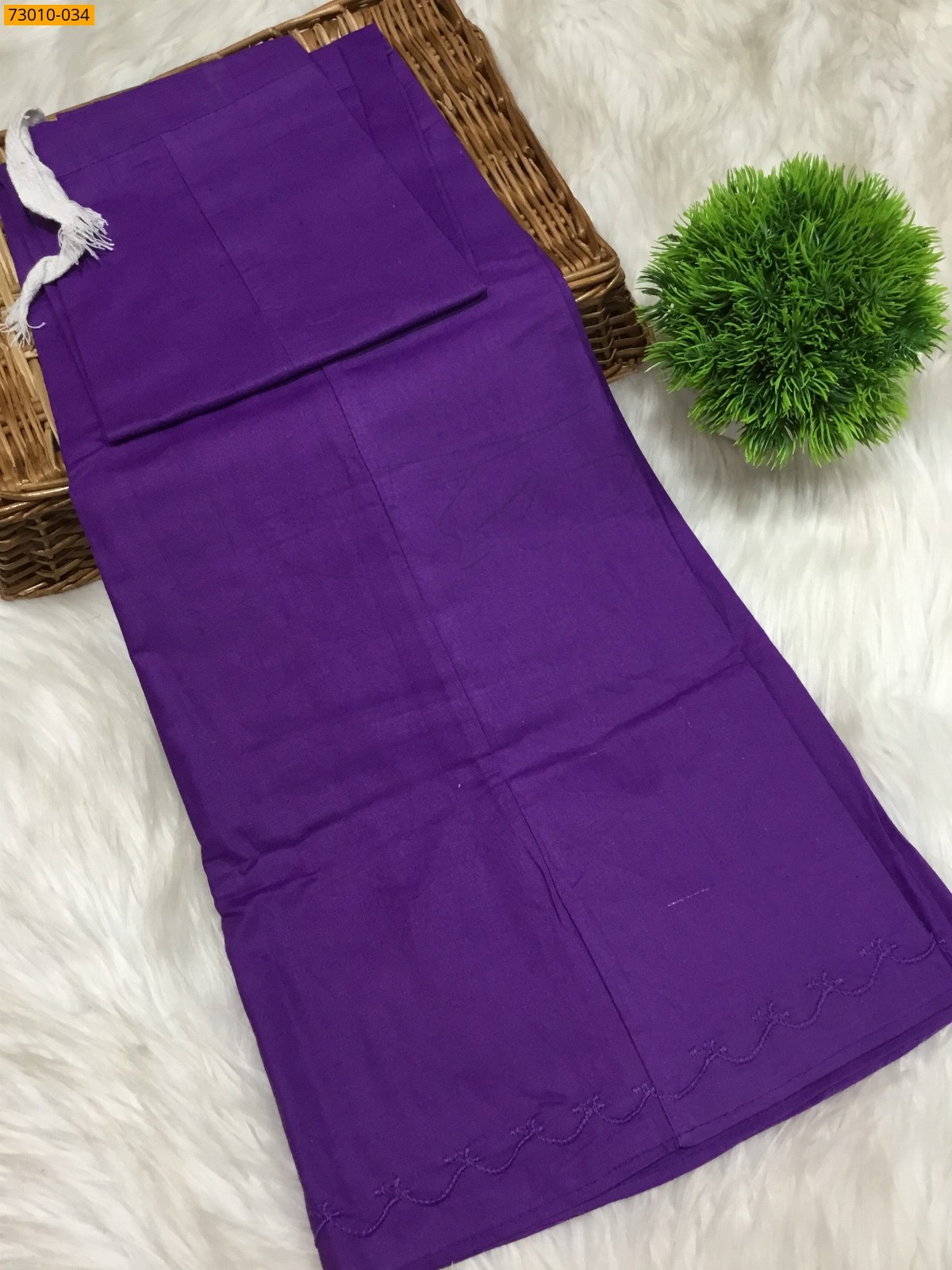 Purple Mangai Cotton Inskirt 7 Part