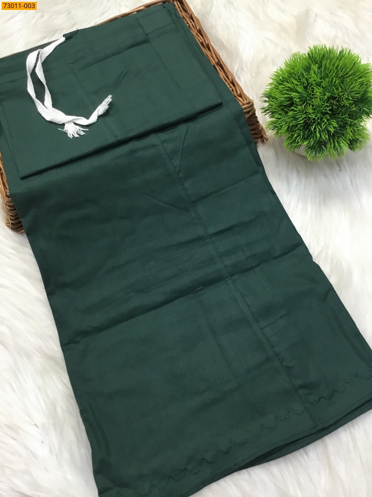 Dark Green Premium Mangai Cotton Inskirt- 8 Part