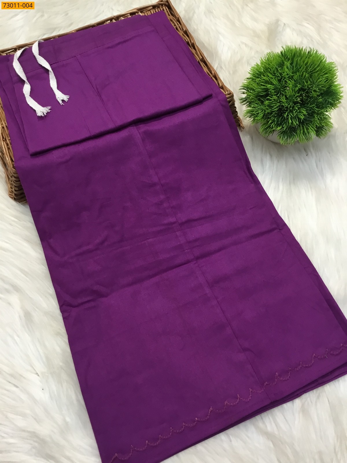 Purple Premium Mangai Cotton Inskirt- 8 Part