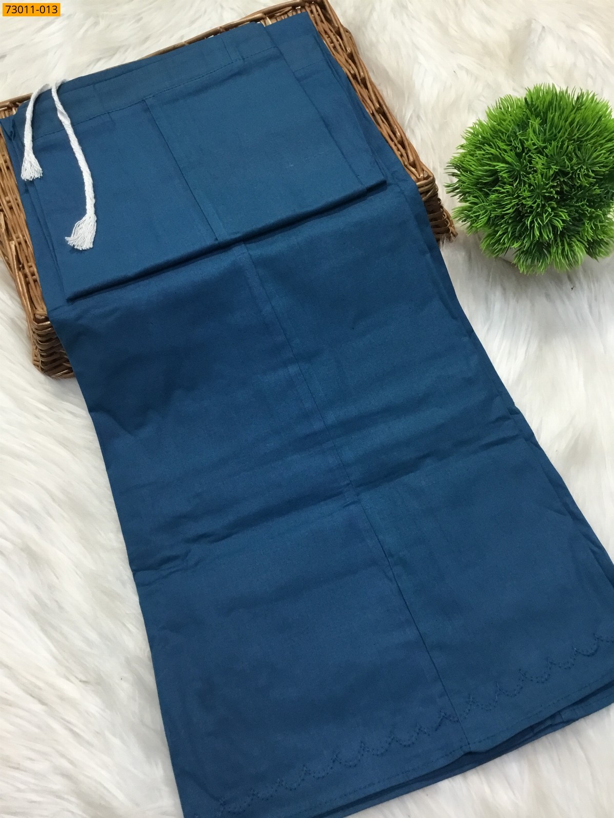 Blue Premium Mangai Cotton Inskirt- 8 Part