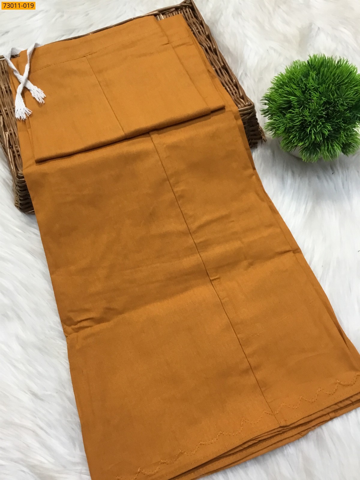 Yellow Premium Mangai Cotton Inskirt- 8 Part