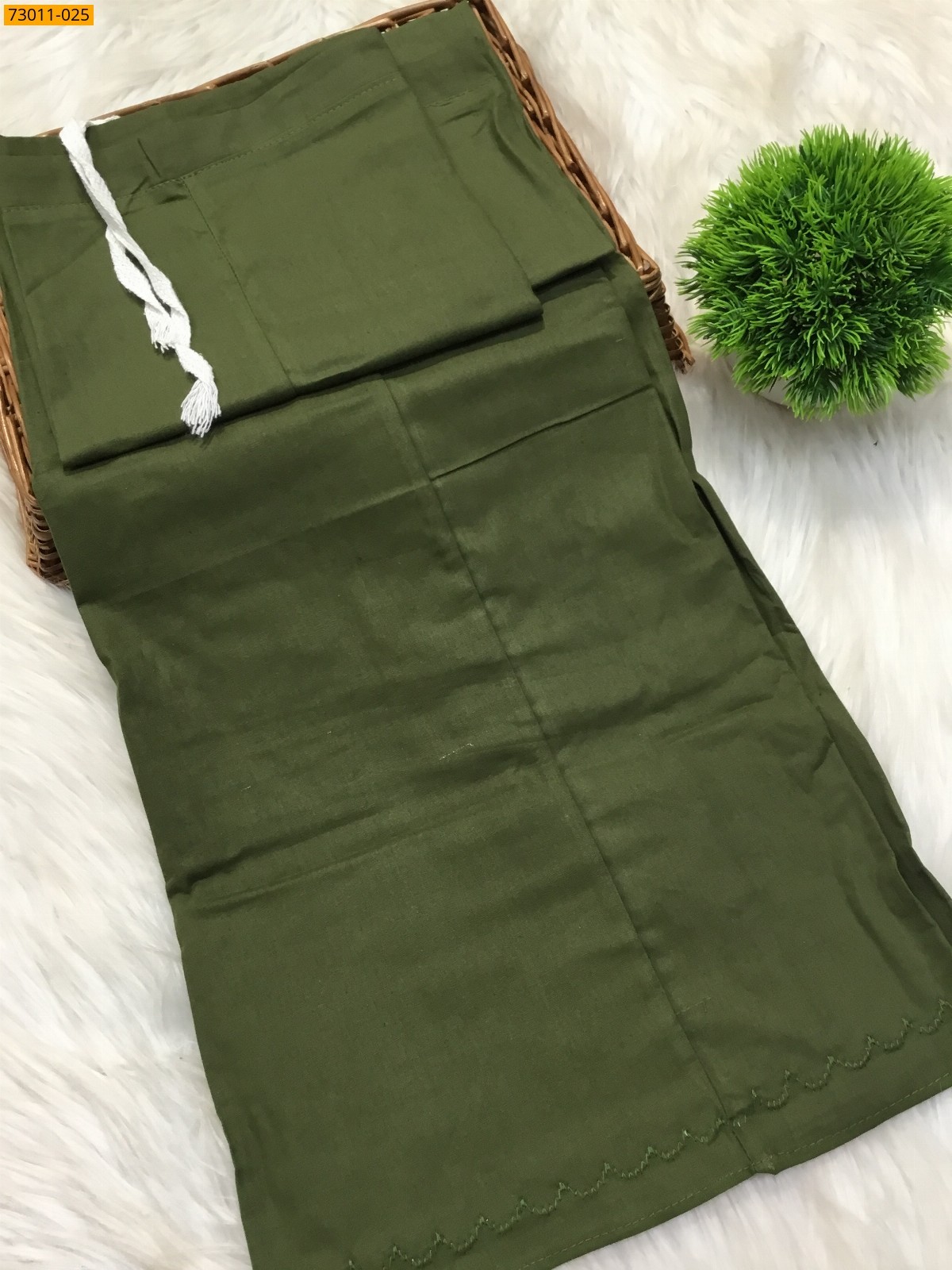 Dark Green Premium Mangai Cotton Inskirt- 8 Part