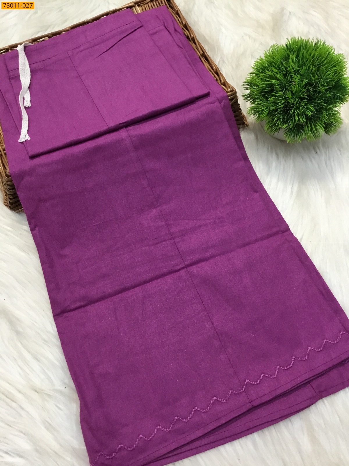 Purple Premium Mangai Cotton Inskirt- 8 Part