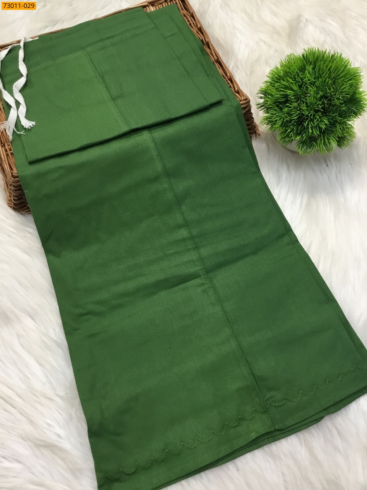 Green Premium Mangai Cotton Inskirt- 8 Part