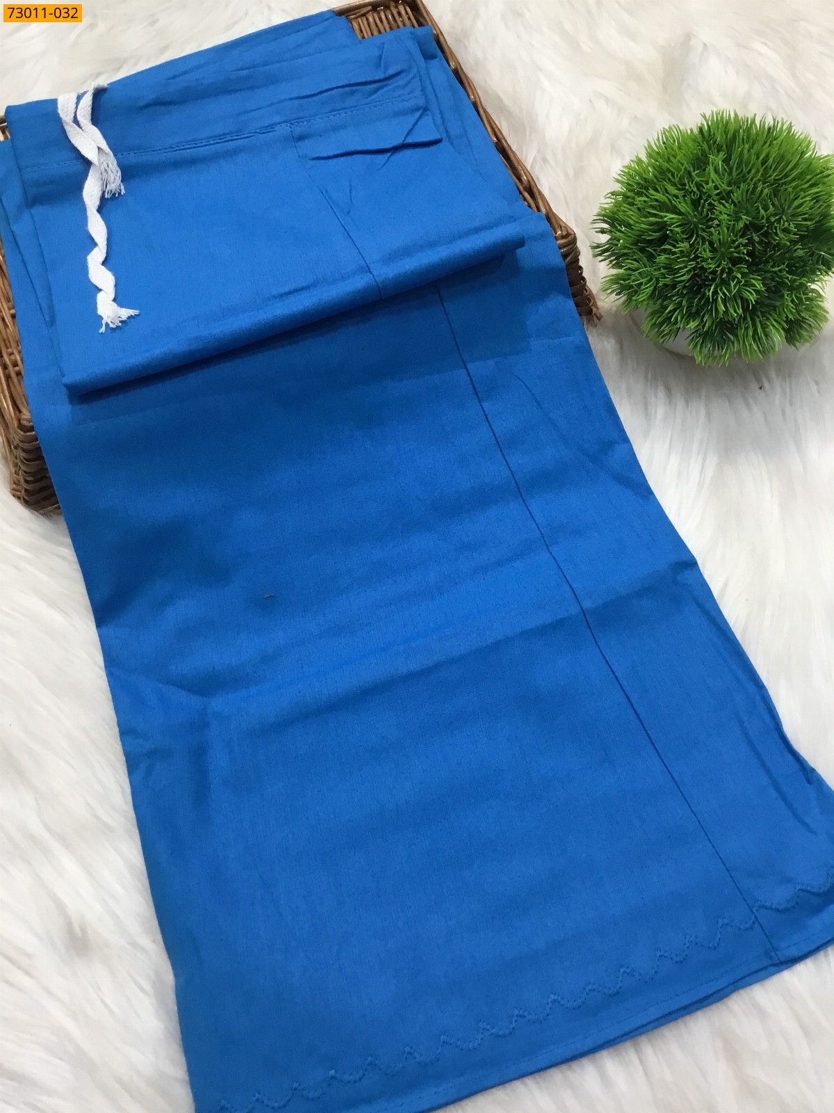 Blue Premium Mangai Cotton Inskirt- 8 Part