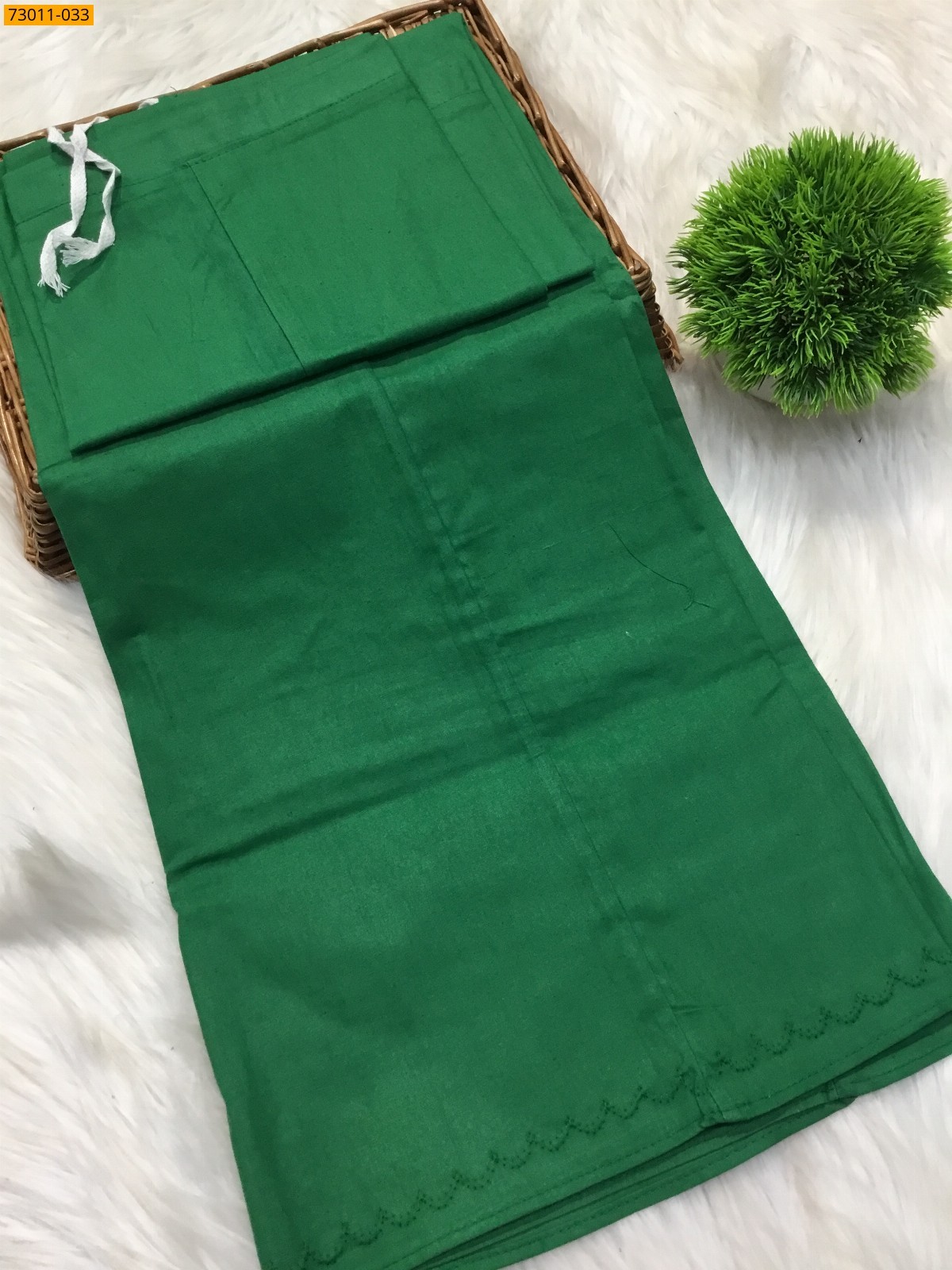 Green Premium Mangai Cotton Inskirt- 8 Part