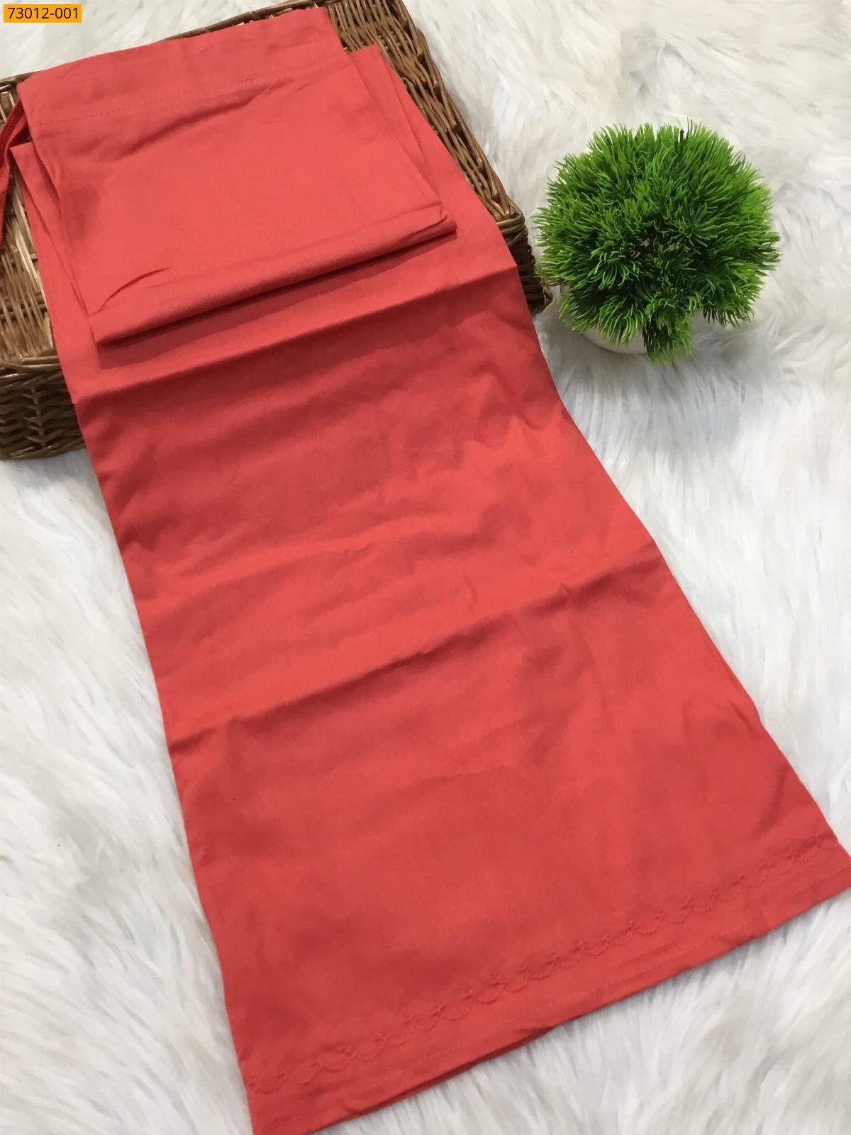 Red Premium Mangai Cotton Inskirt 7 Part