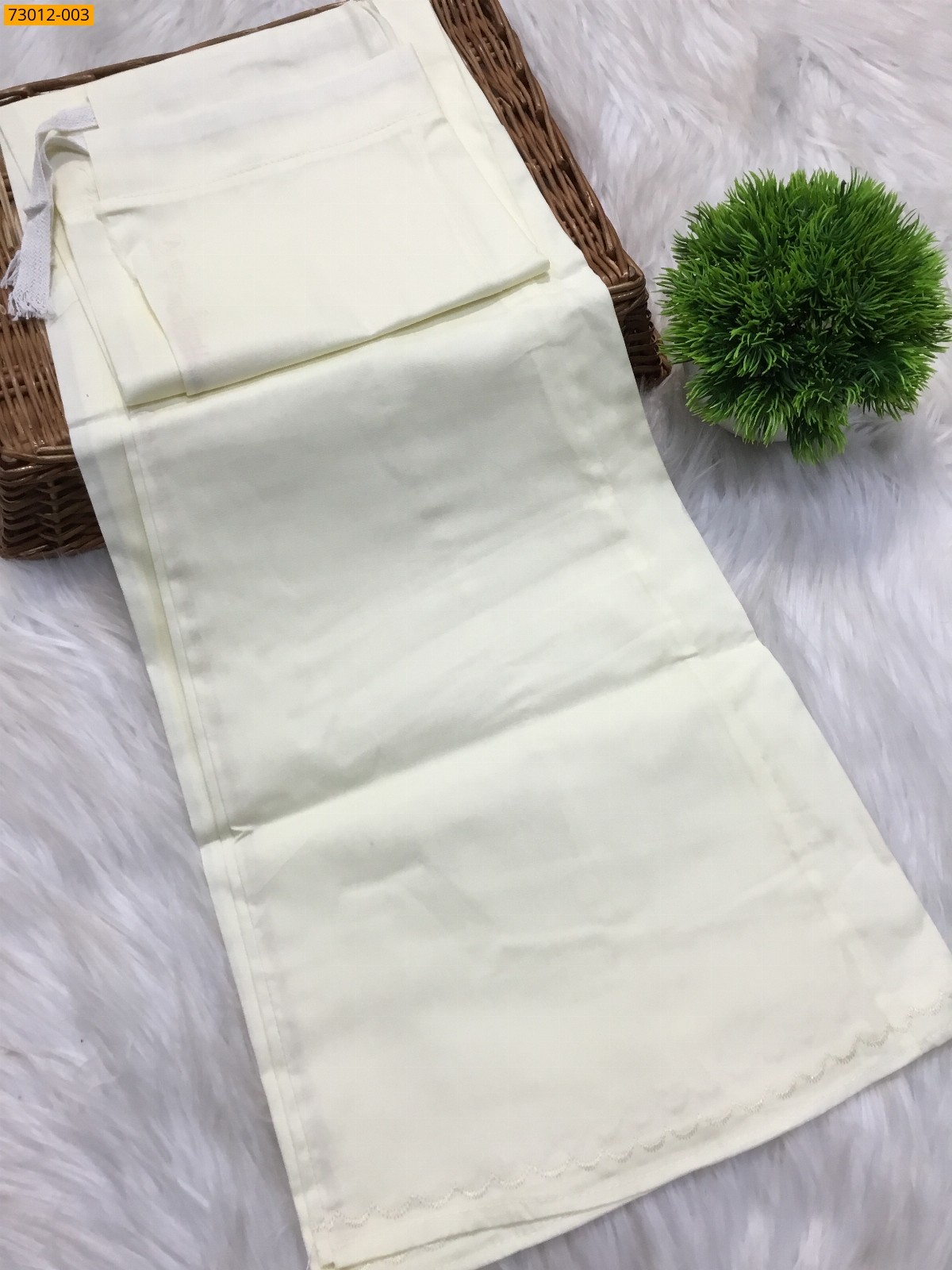 Cream Premium Mangai Cotton Inskirt 7 Part