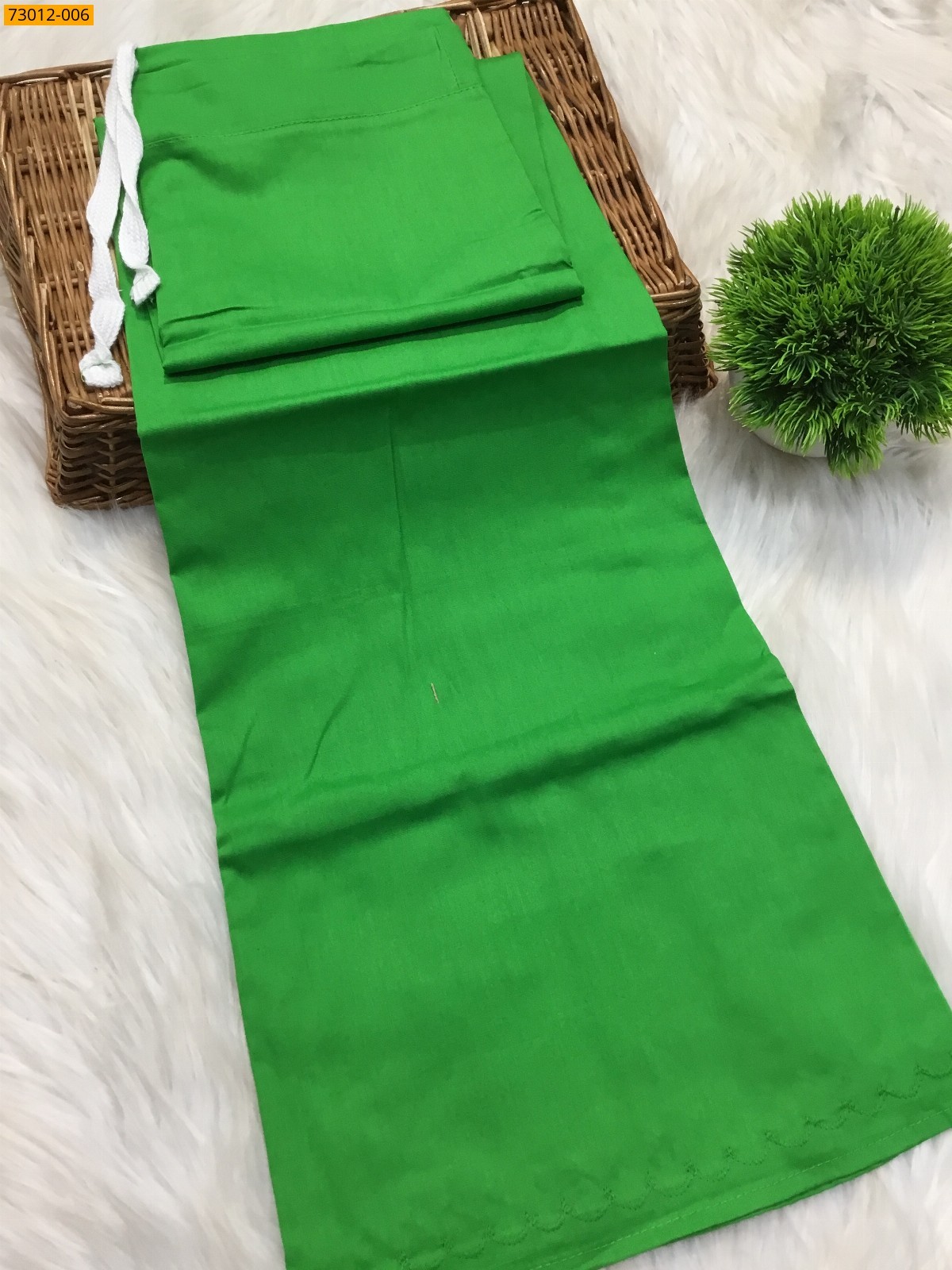 Green Premium Mangai Cotton Inskirt 7 Part