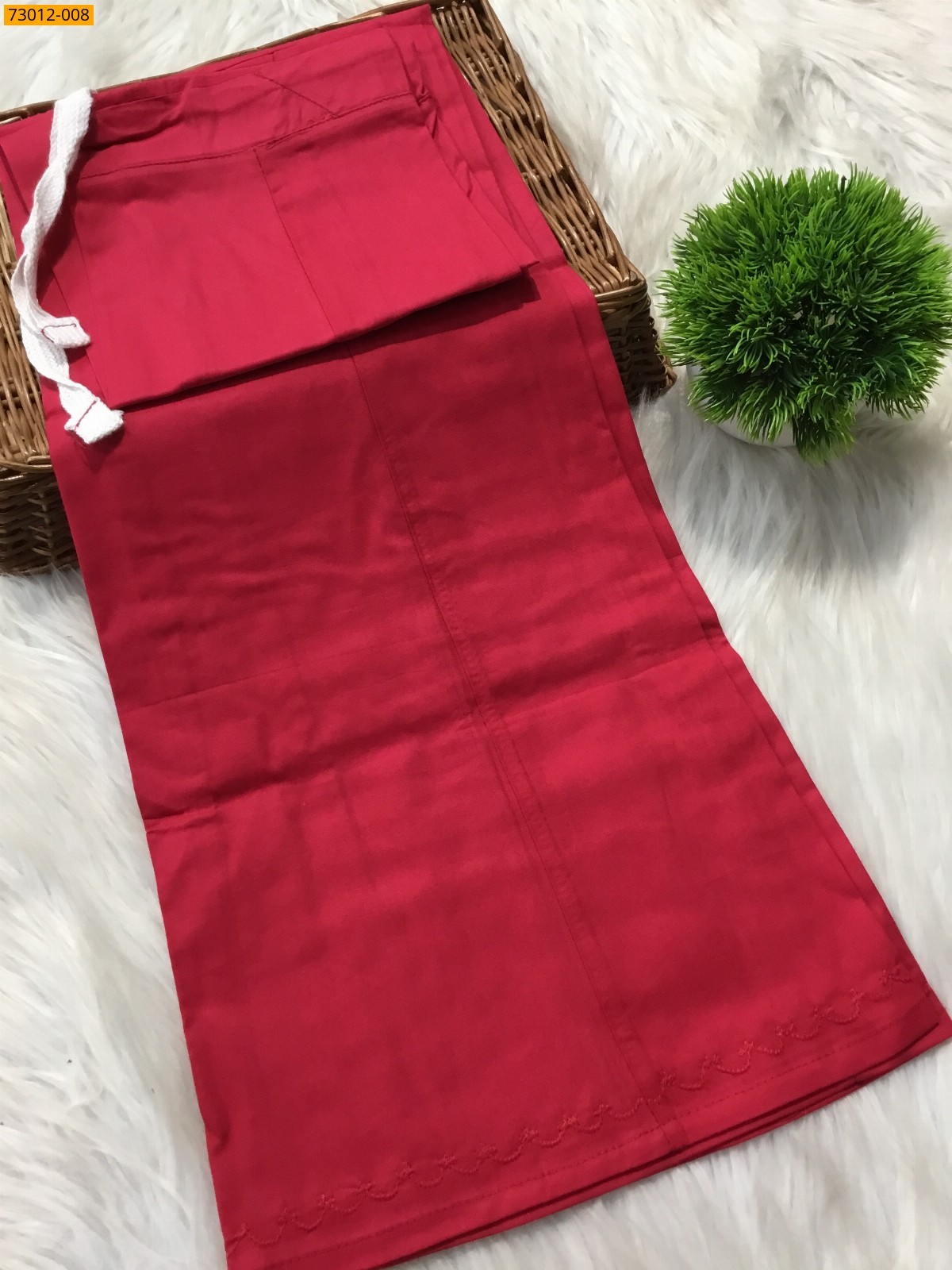Pink Premium Mangai Cotton Inskirt 7 Part