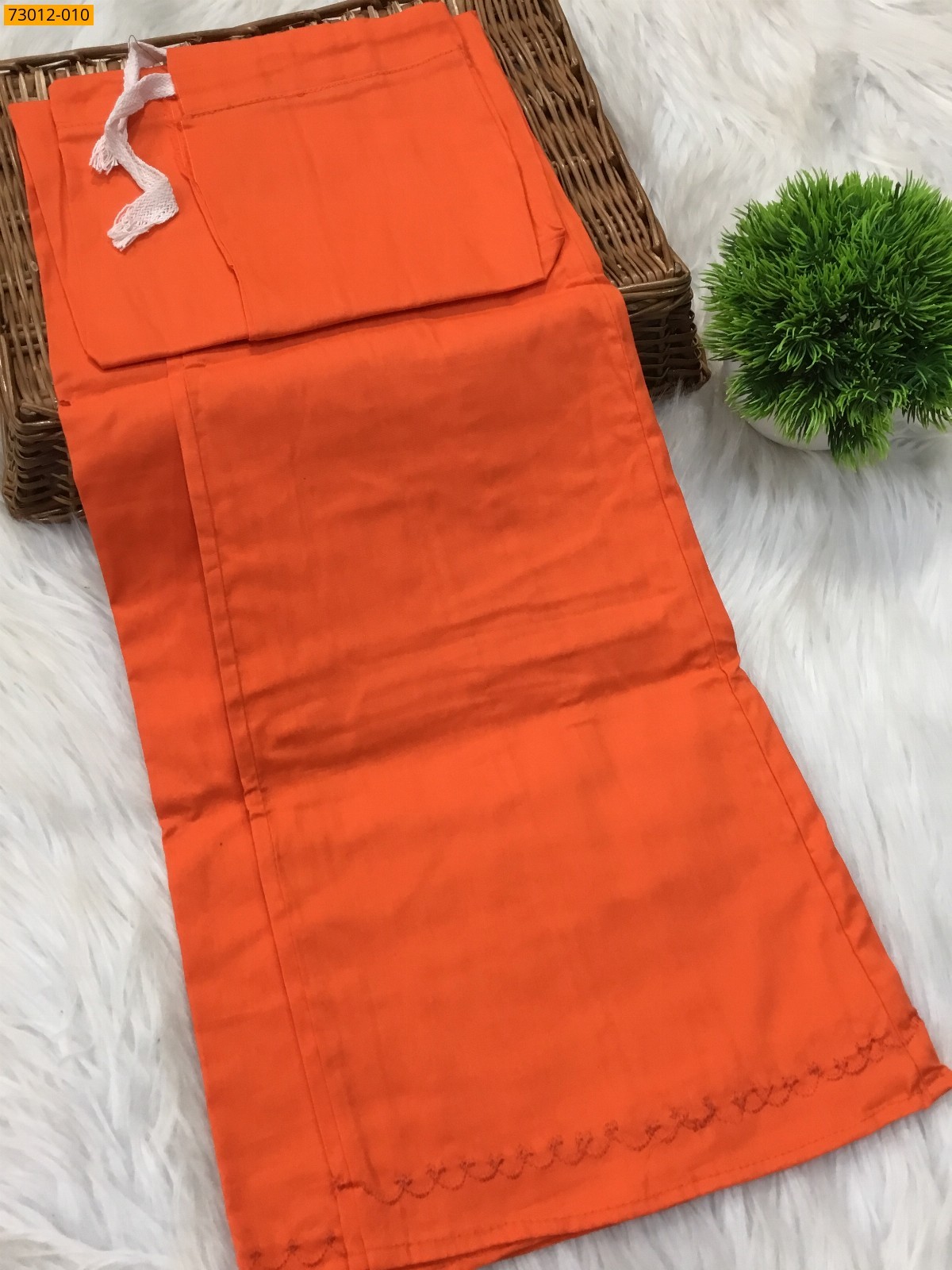 Orange Premium Mangai Cotton Inskirt 7 Part