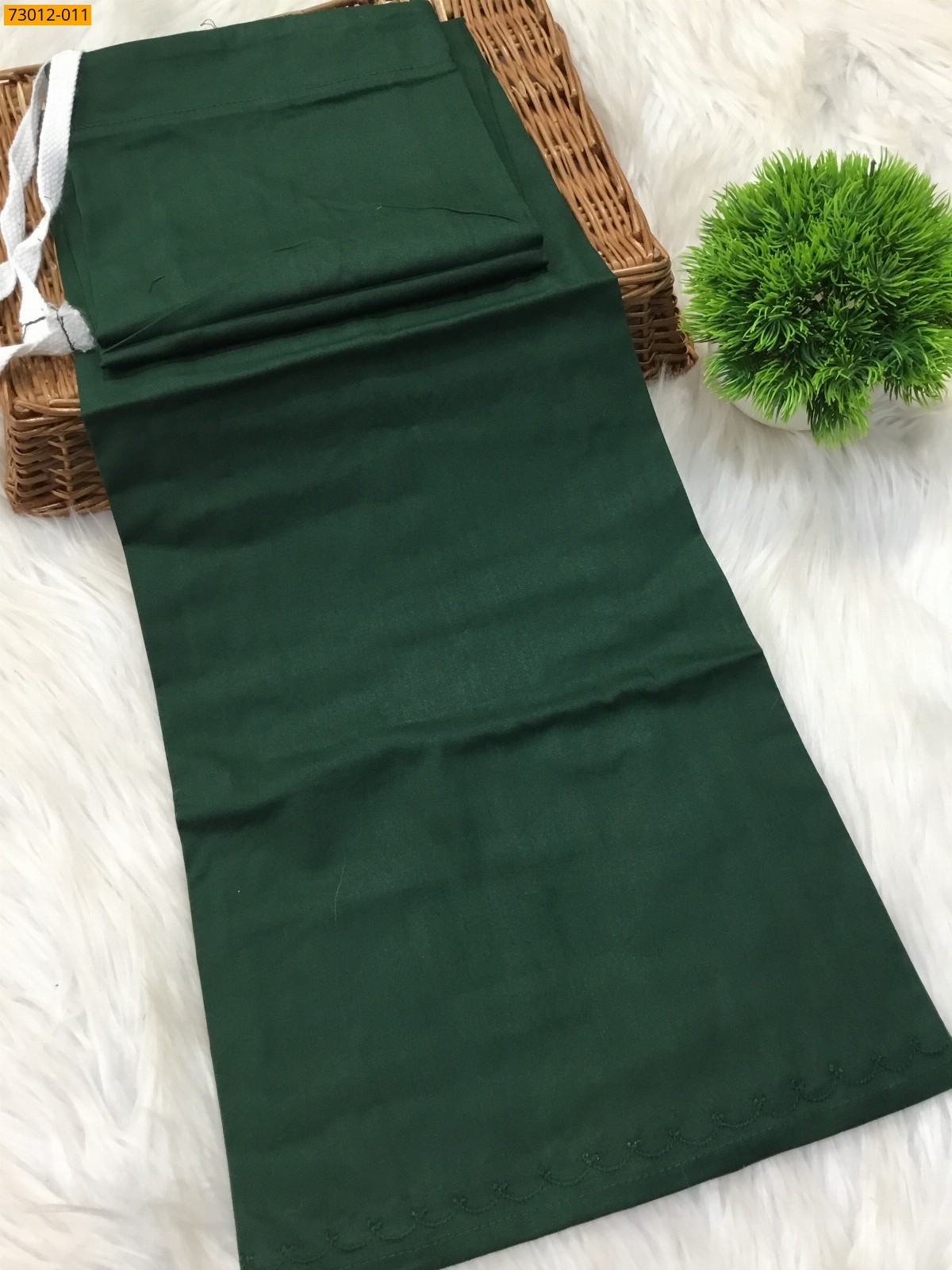 Dark Green Premium Mangai Cotton Inskirt 7 Part