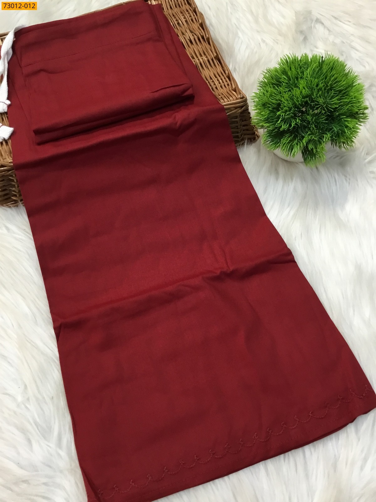 Maroon Premium Mangai Cotton Inskirt 7 Part