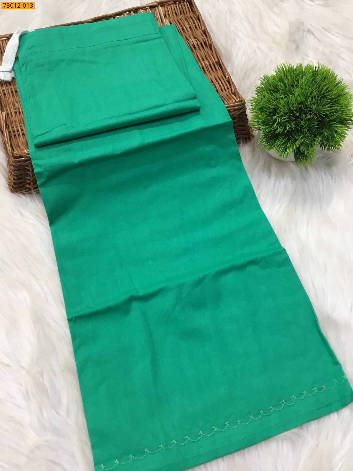 Green Premium Mangai Cotton Inskirt 7 Part