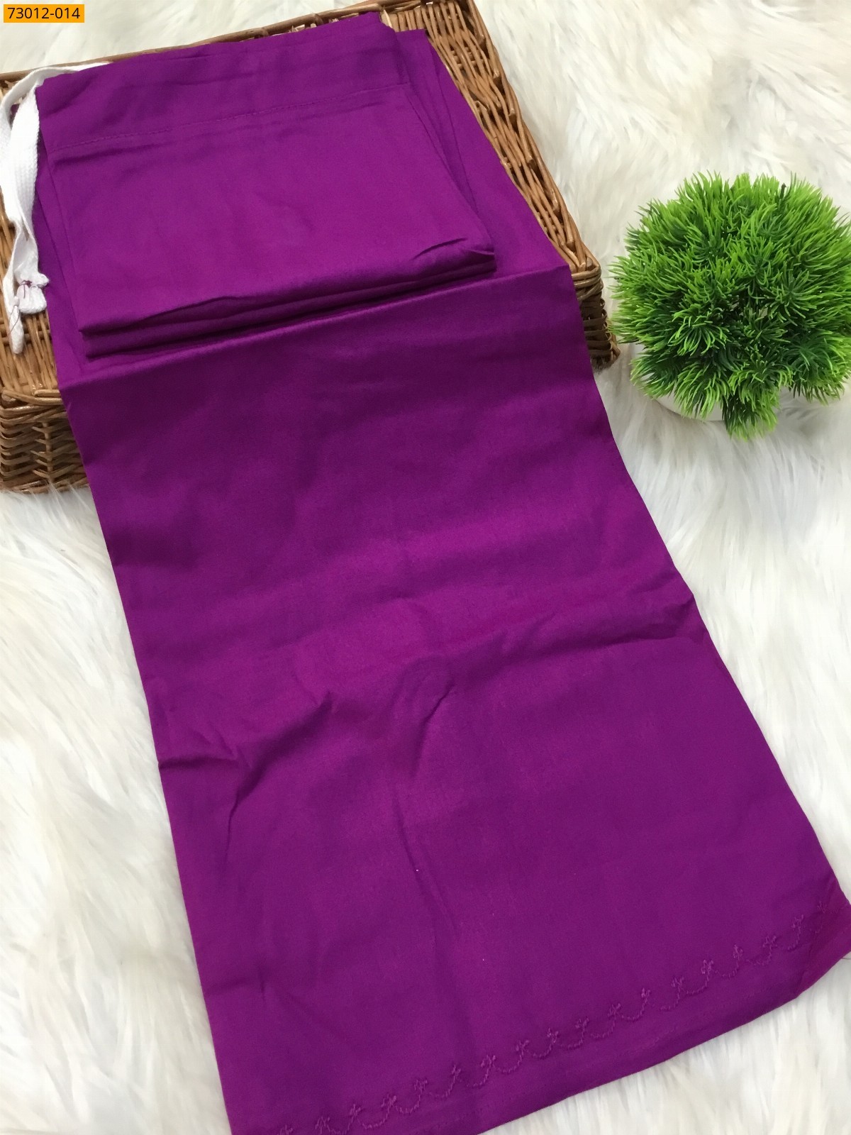 Purple Premium Mangai Cotton Inskirt 7 Part