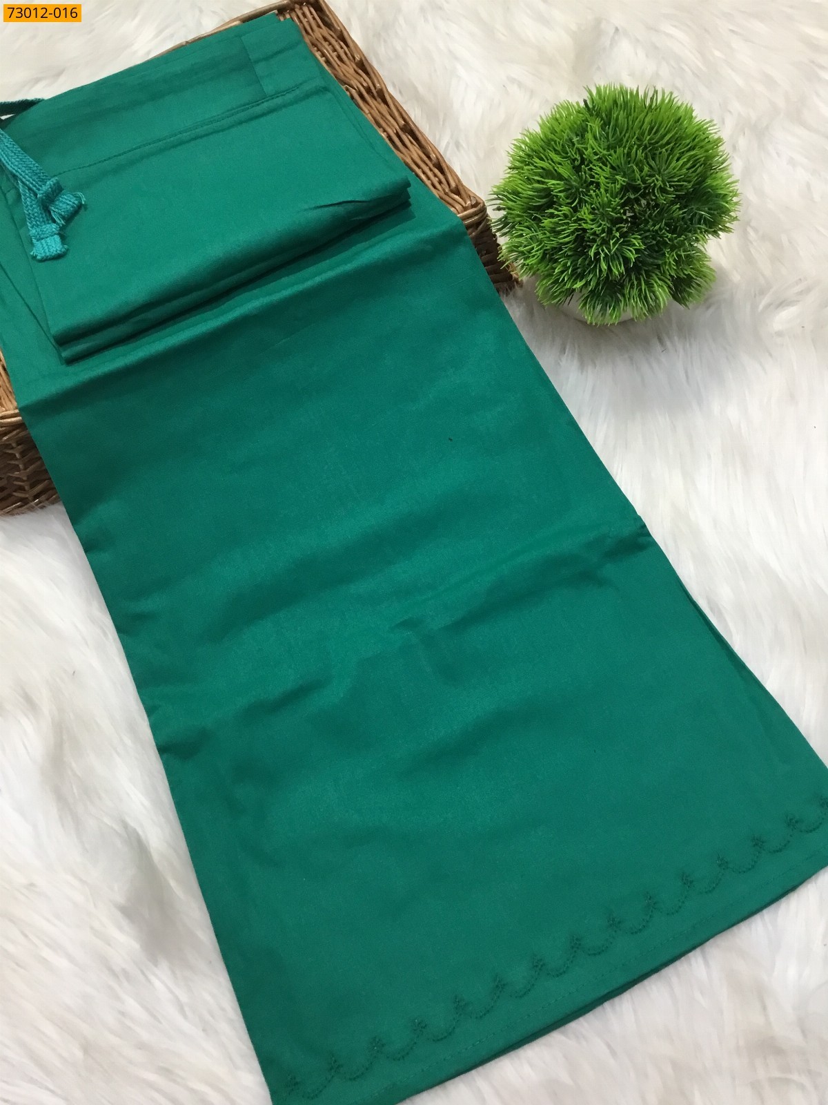 Green Premium Mangai Cotton Inskirt 7 Part