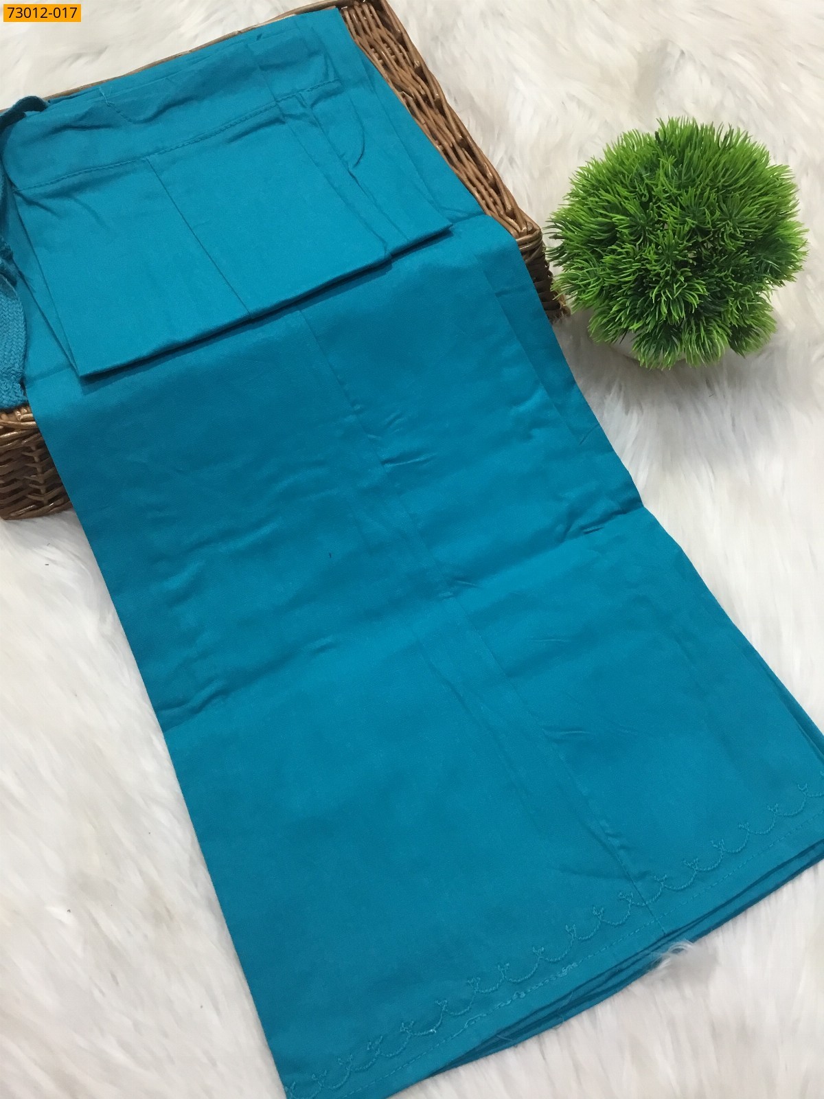 Blue Premium Mangai Cotton Inskirt 7 Part