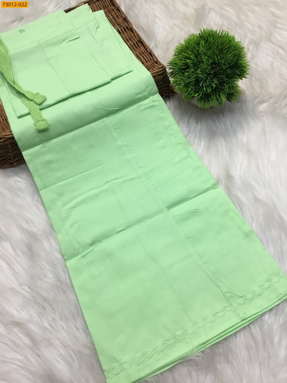 Pista Green Premium Mangai Cotton Inskirt 7 Part