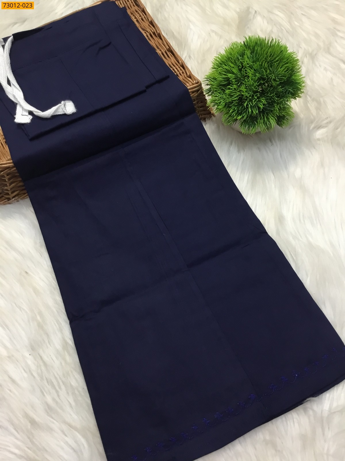 Navy Blue Premium Mangai Cotton Inskirt 7 Part