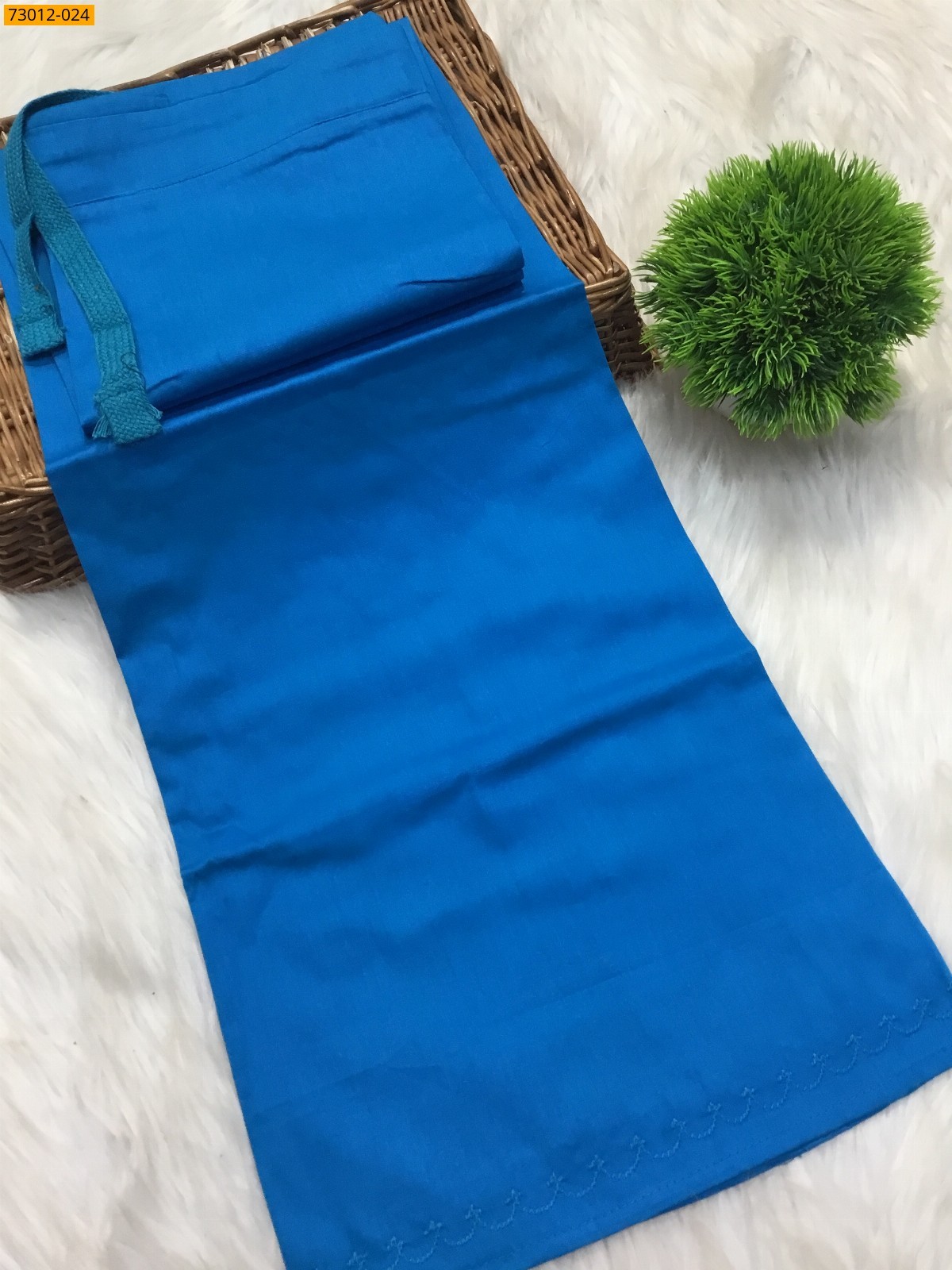 Blue Premium Mangai Cotton Inskirt 7 Part