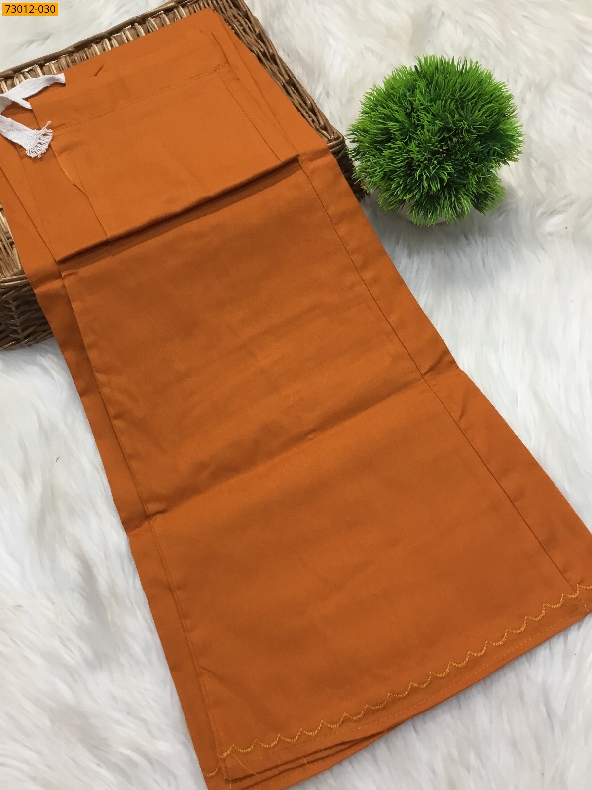 Orange Premium Mangai Cotton Inskirt 7 Part