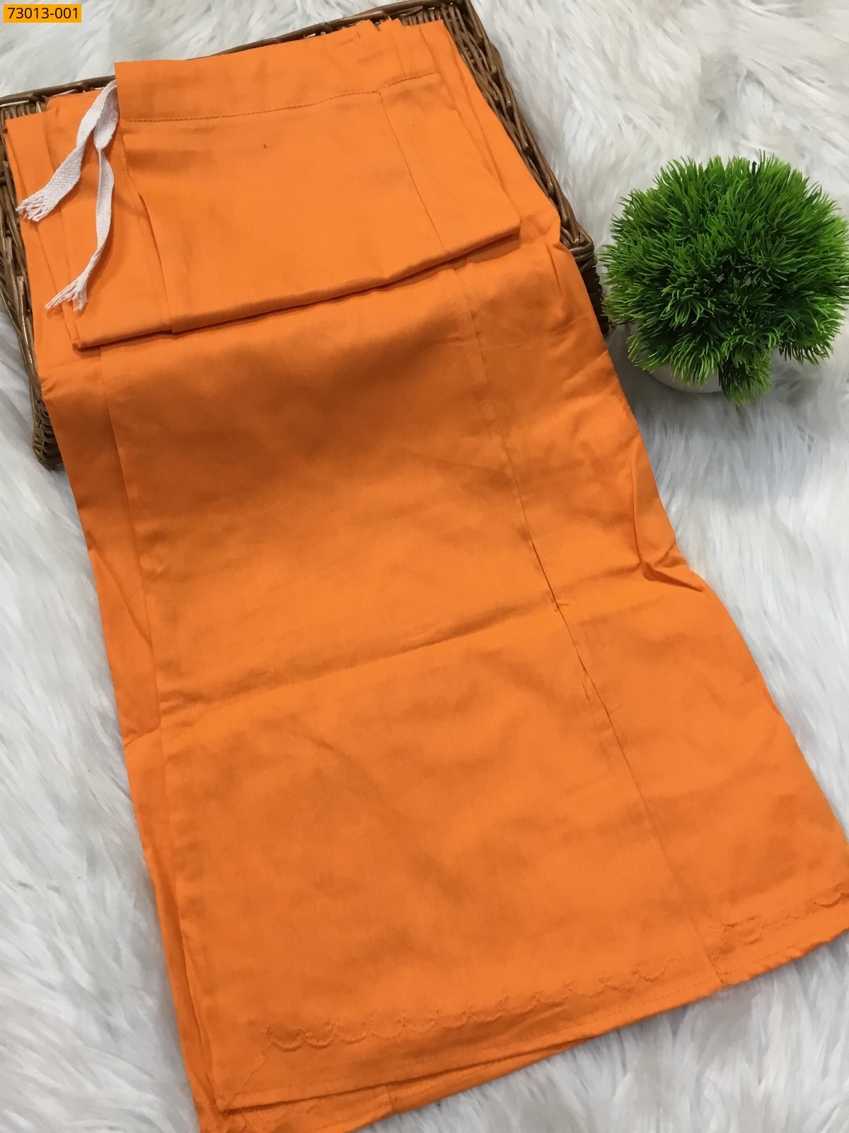 Orange Premium Mangai Cotton Inskirt 8 Part