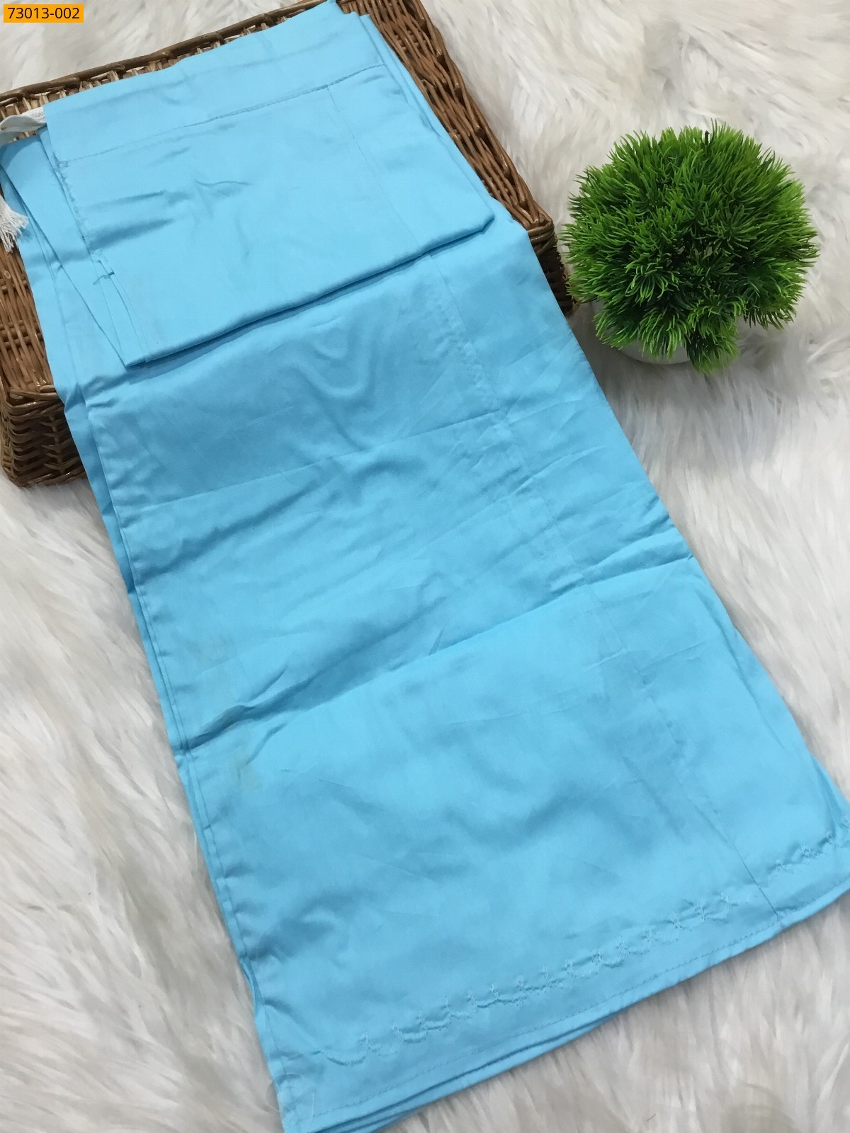 Sky Blue Premium Mangai Cotton Inskirt 8 Part