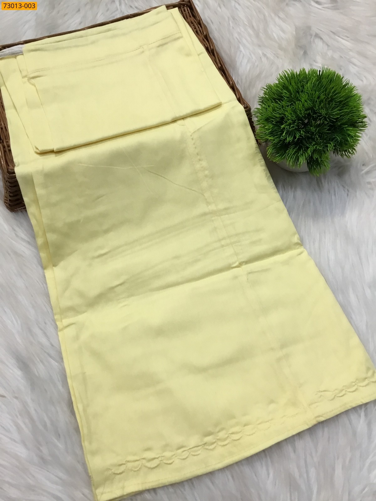 Cream yellow Premium Mangai Cotton Inskirt 8 Part